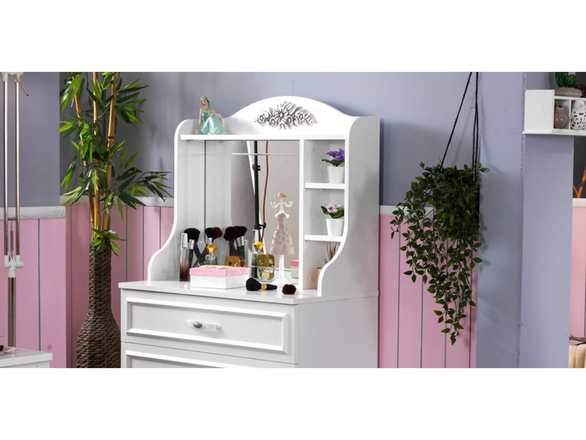 Angle Kids Room Set (Twin Bed & Study Desk & Nightstand)