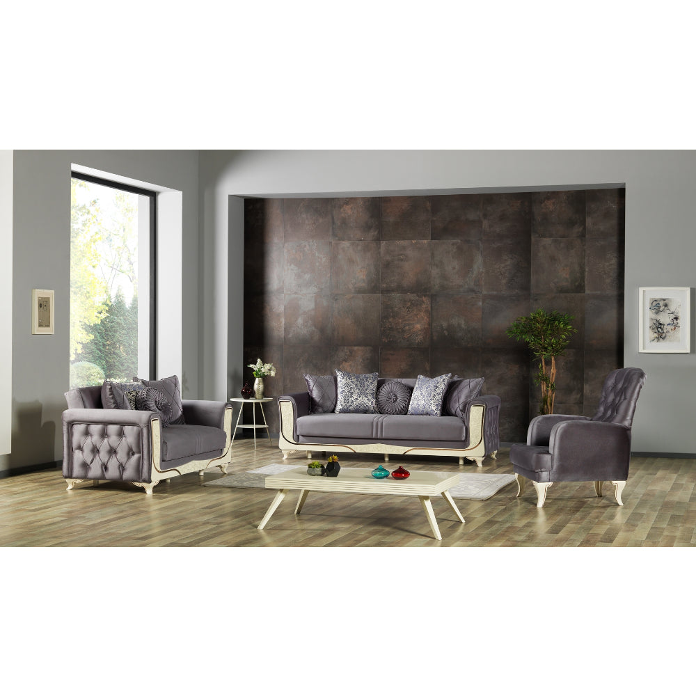 Carmen Convertible Livingroom (1 Sofa & 1 Loveseat) Dark Gey