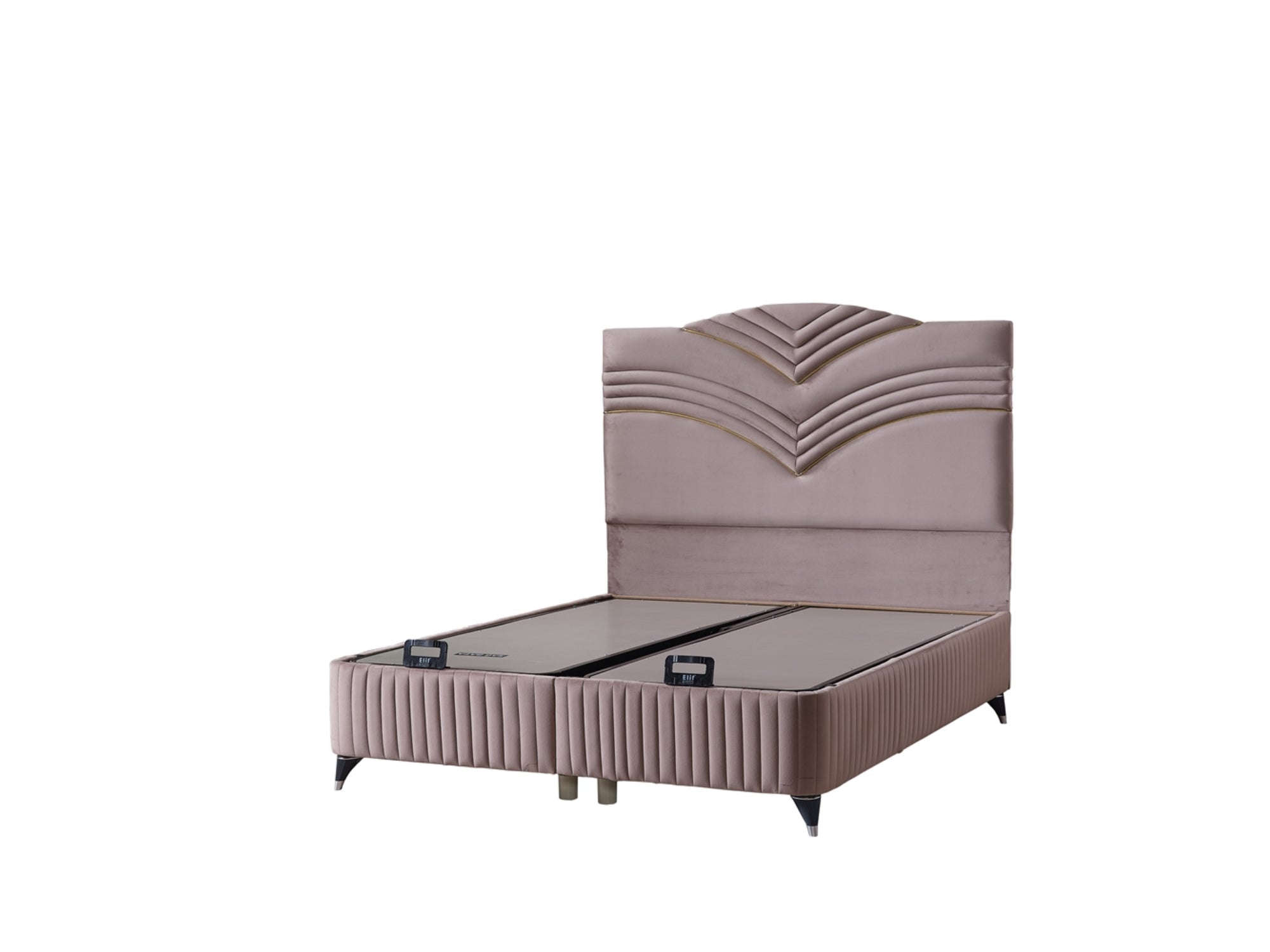 Cınar Storage Bed With Headboard Light Brown