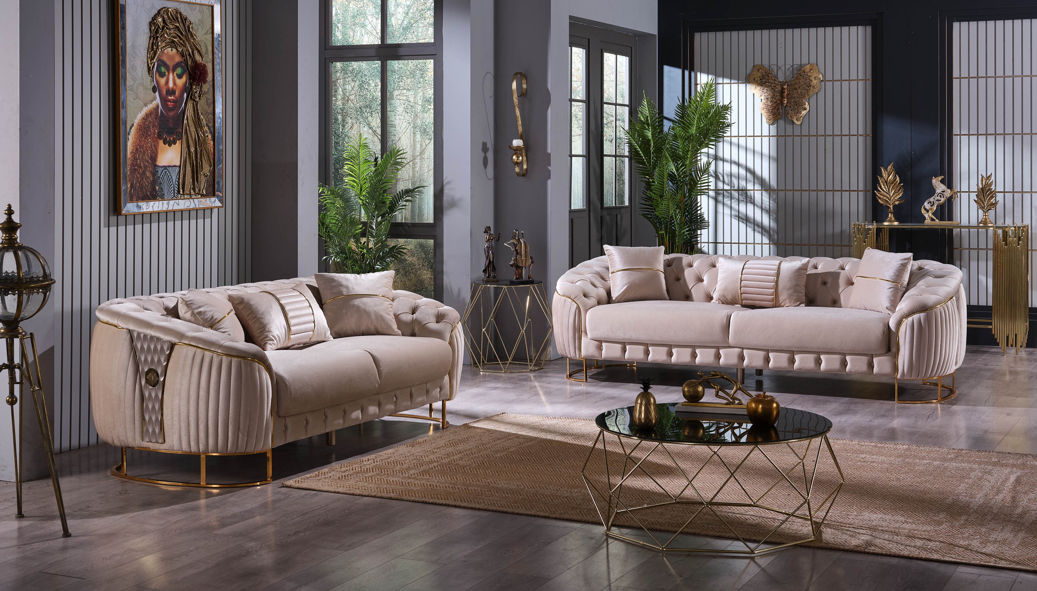 Lucas Stationary Sofa Beige