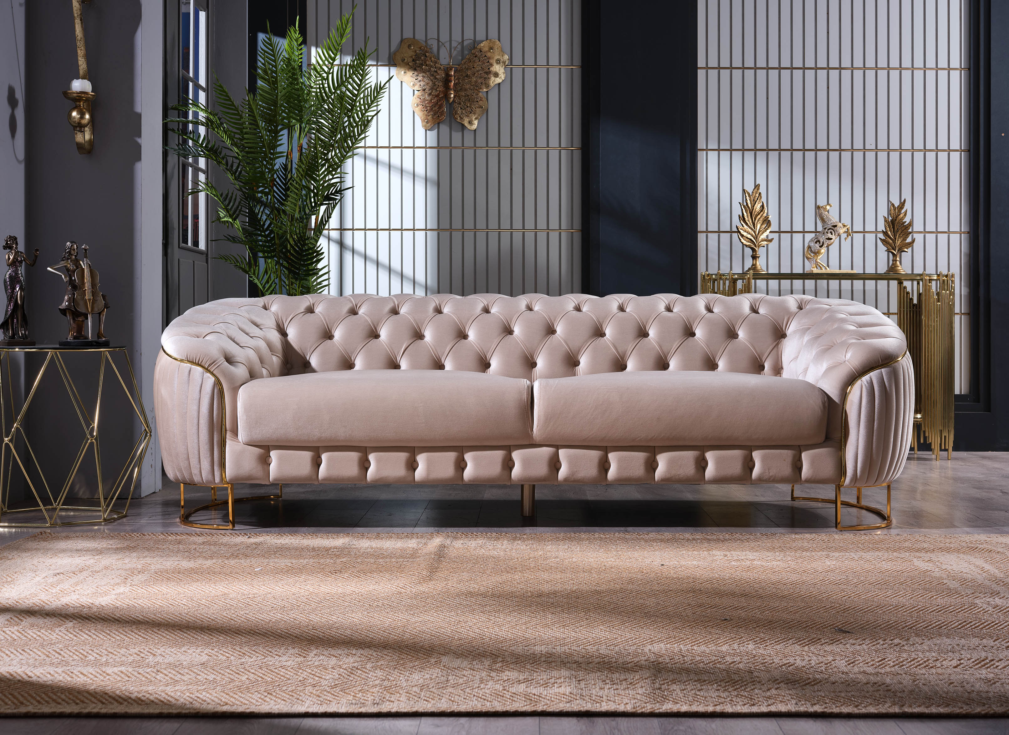 Lucas Stationary Sofa Beige