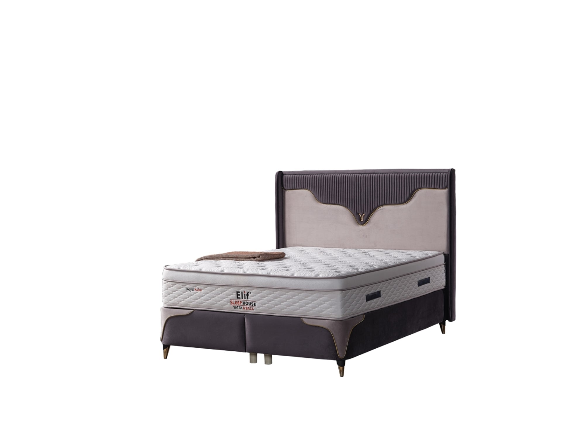 Manolya Storage Bed With Headboard Grey
