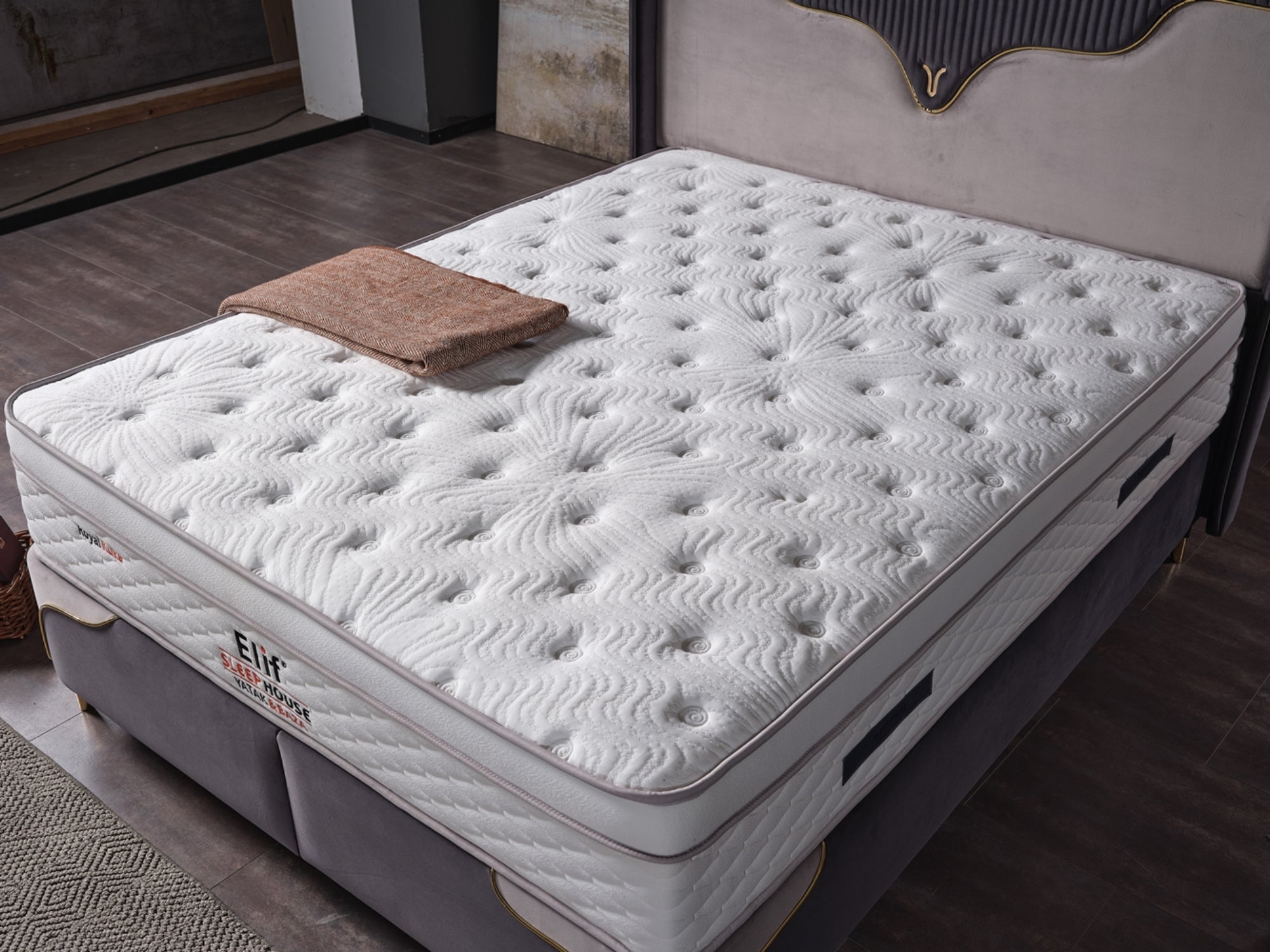 Manolya Storage Bed With Headboard Grey