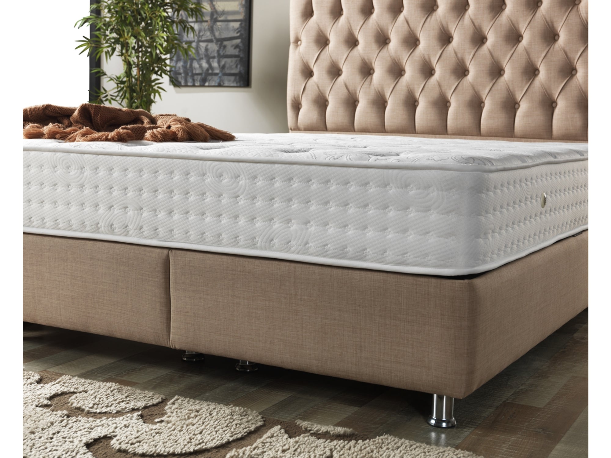 Nevada Storage Bed With Headboard Cream
