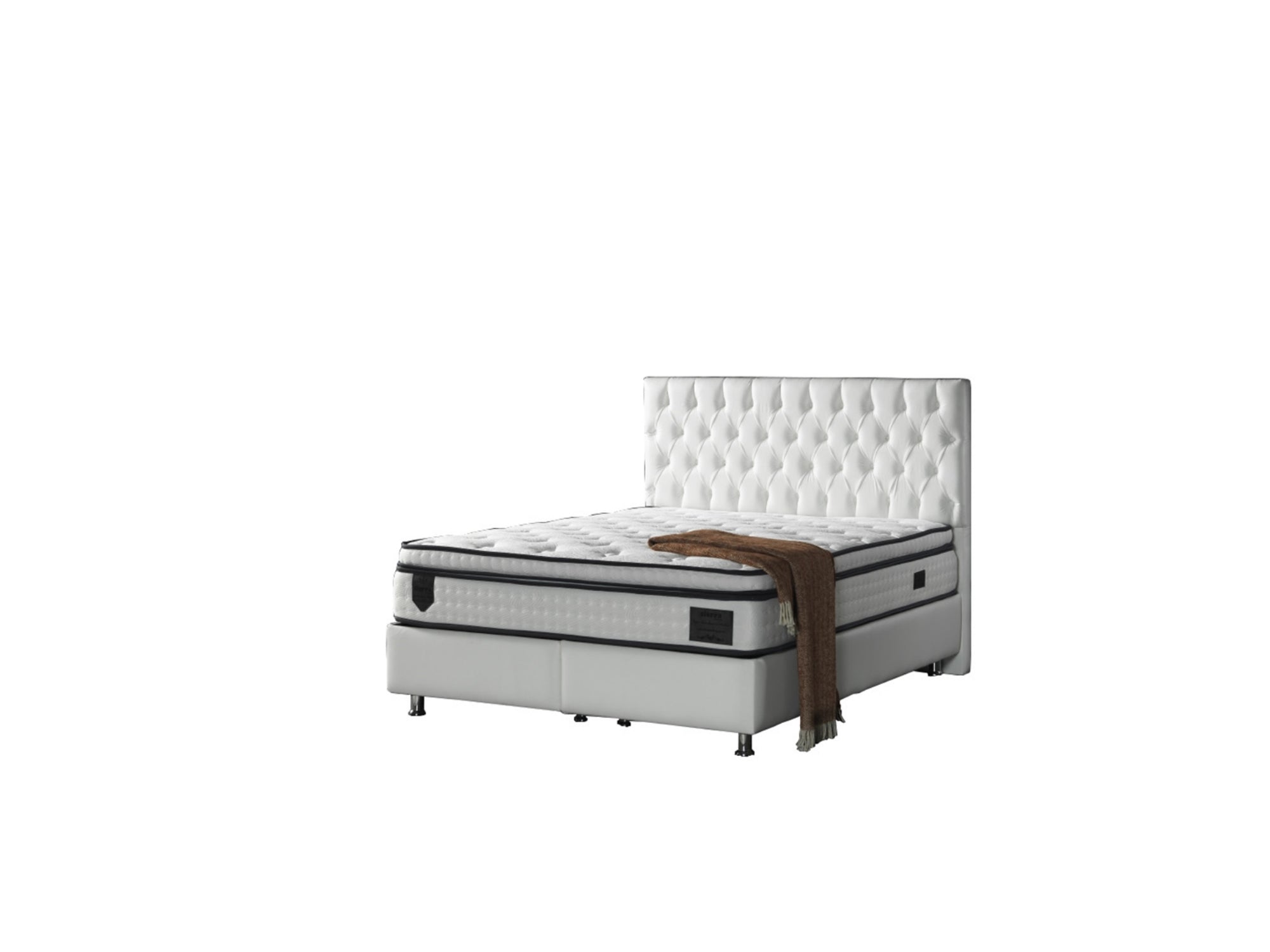 Nevada Storage Bed With Headboard White Vinyl