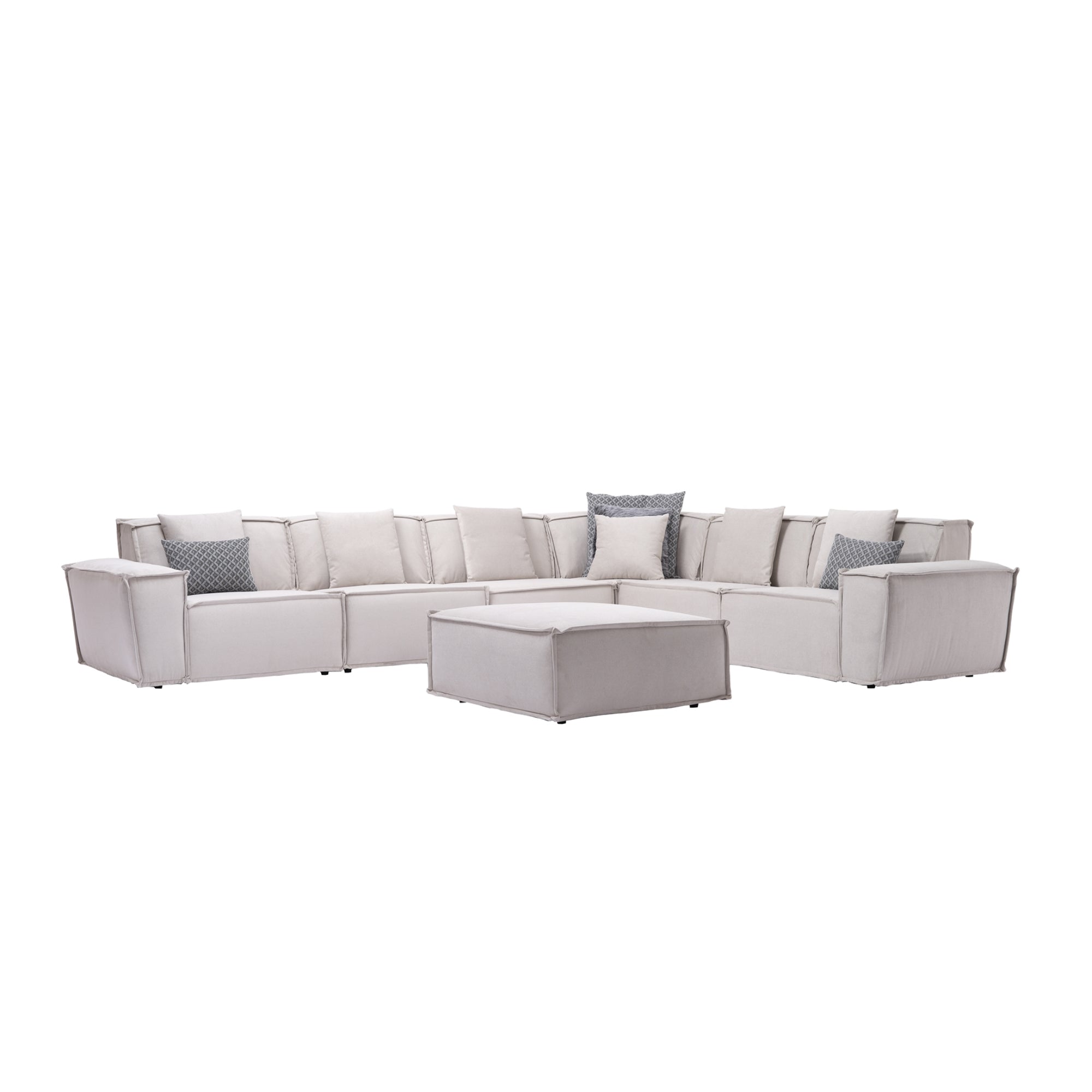 Padova Sectional With Ottoman Cream