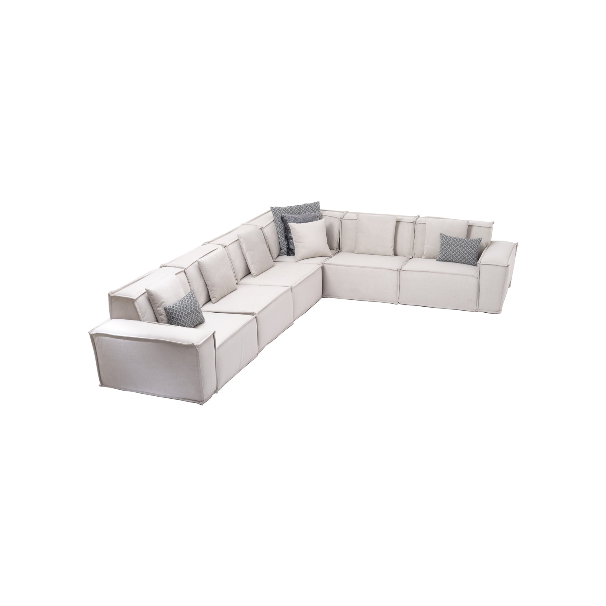 Padova Sectional With Ottoman Cream