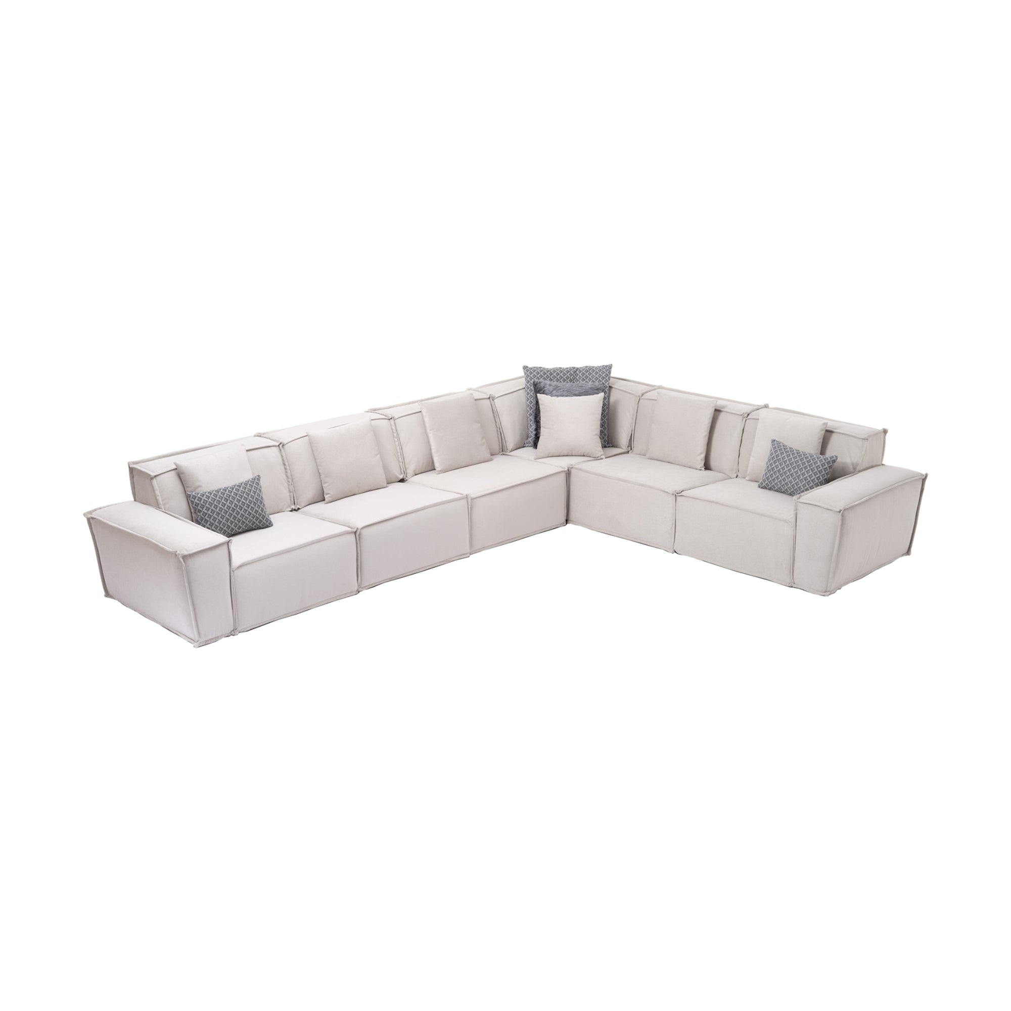 Padova Sectional With Ottoman Cream