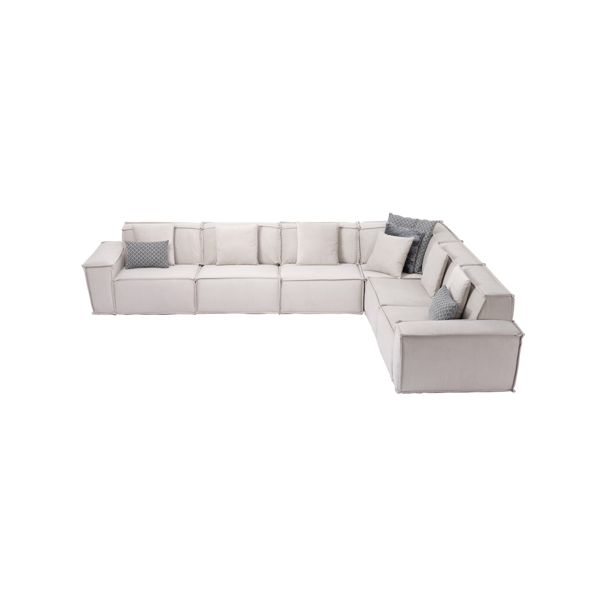 Padova Sectional With Ottoman Cream