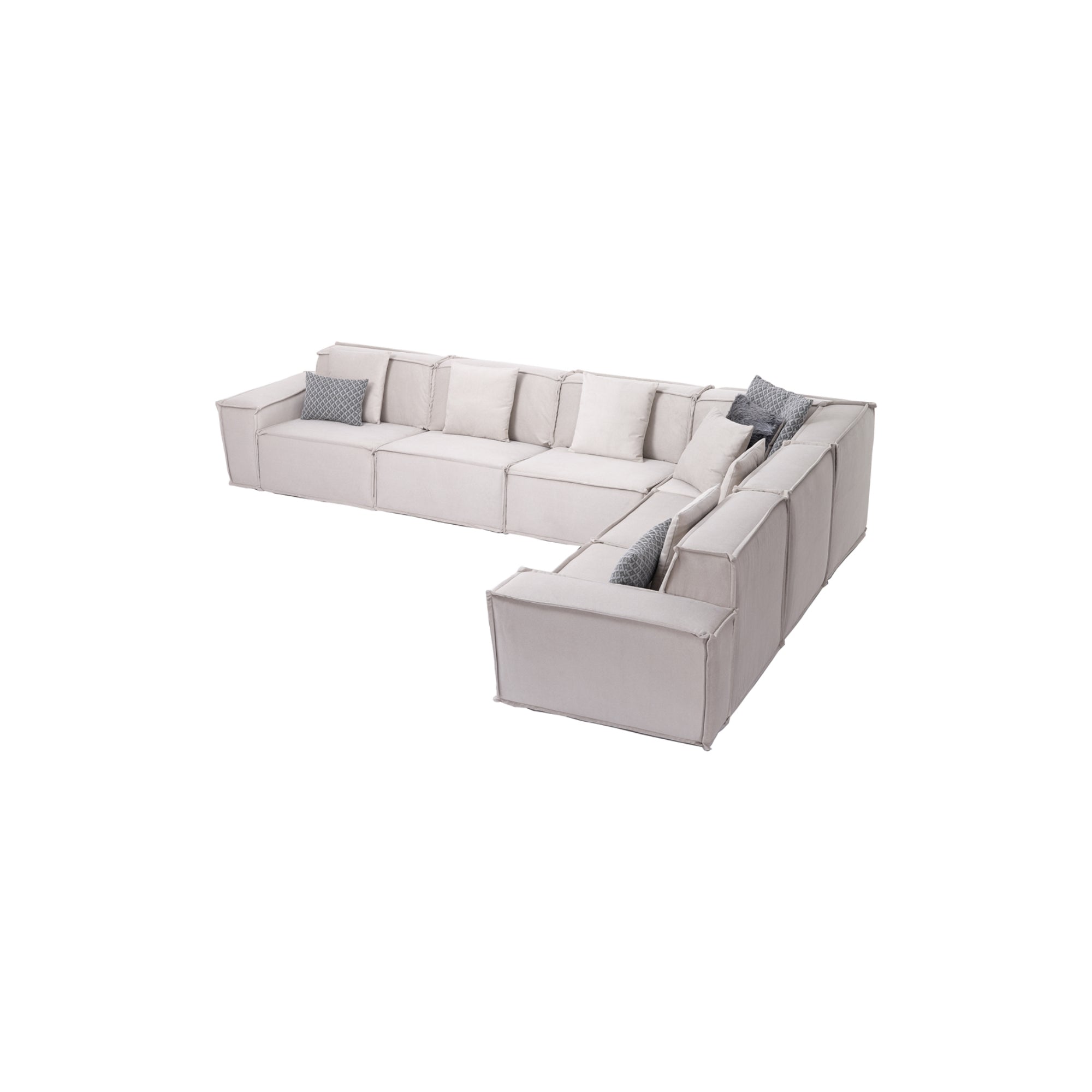 Padova Sectional With Ottoman Cream