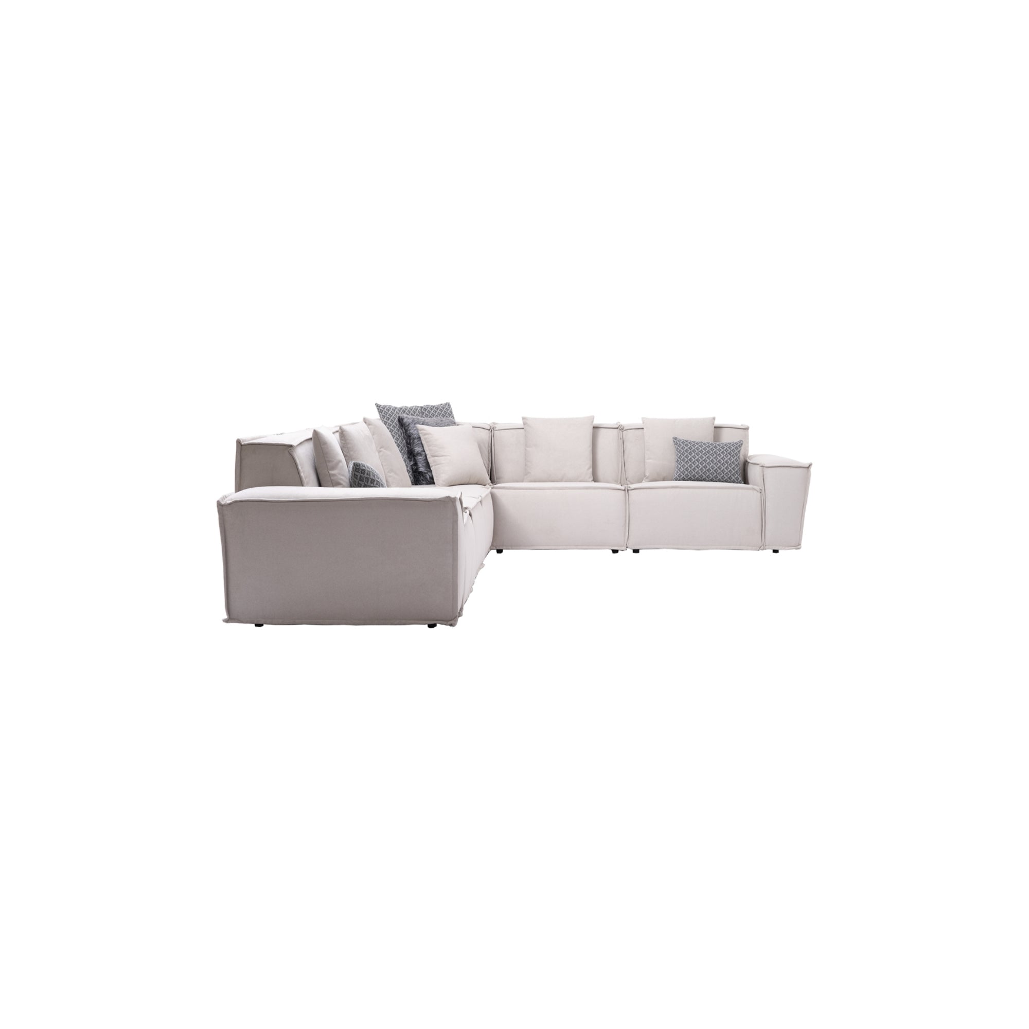 Padova Sectional With Ottoman Cream