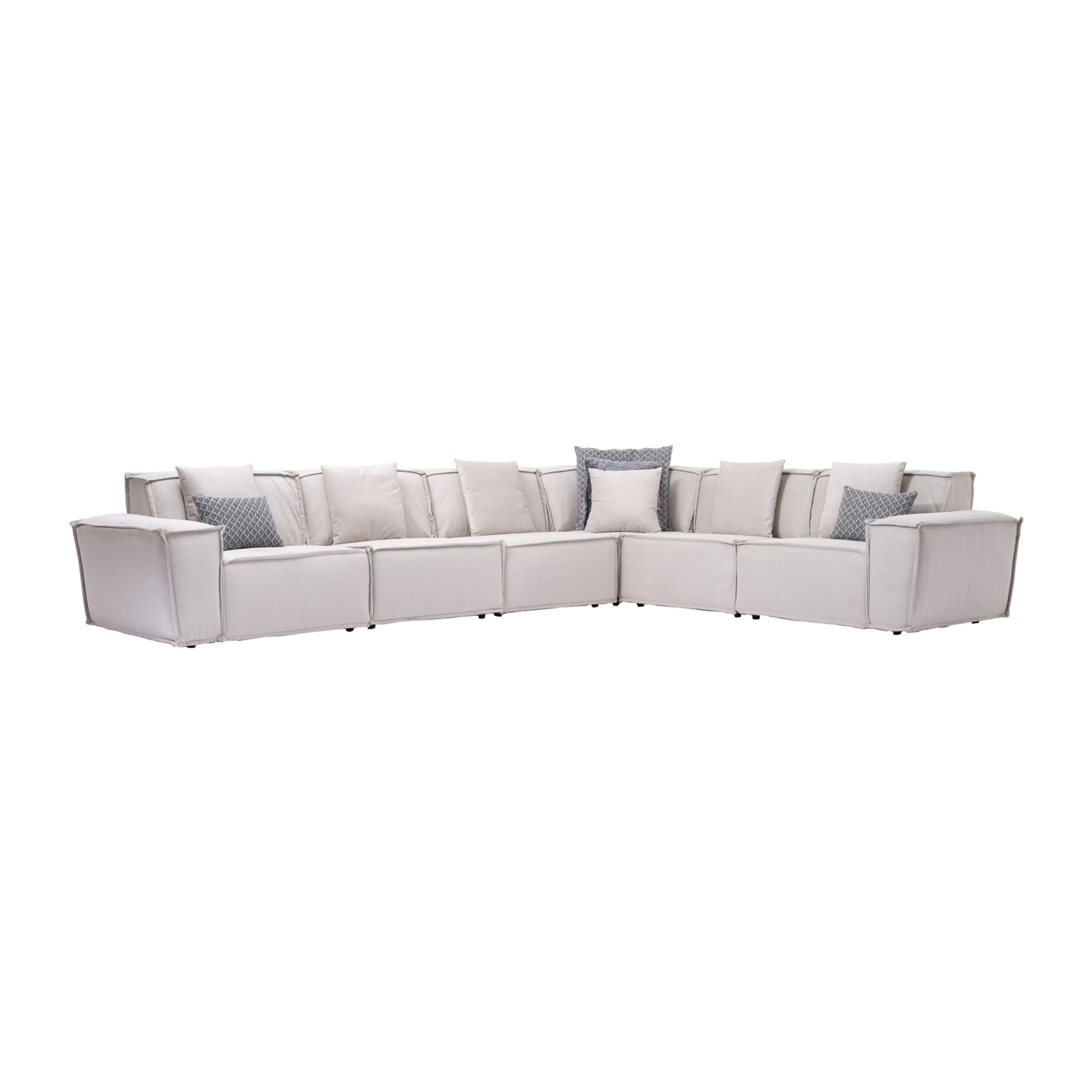 Padova Sectional With Ottoman Cream