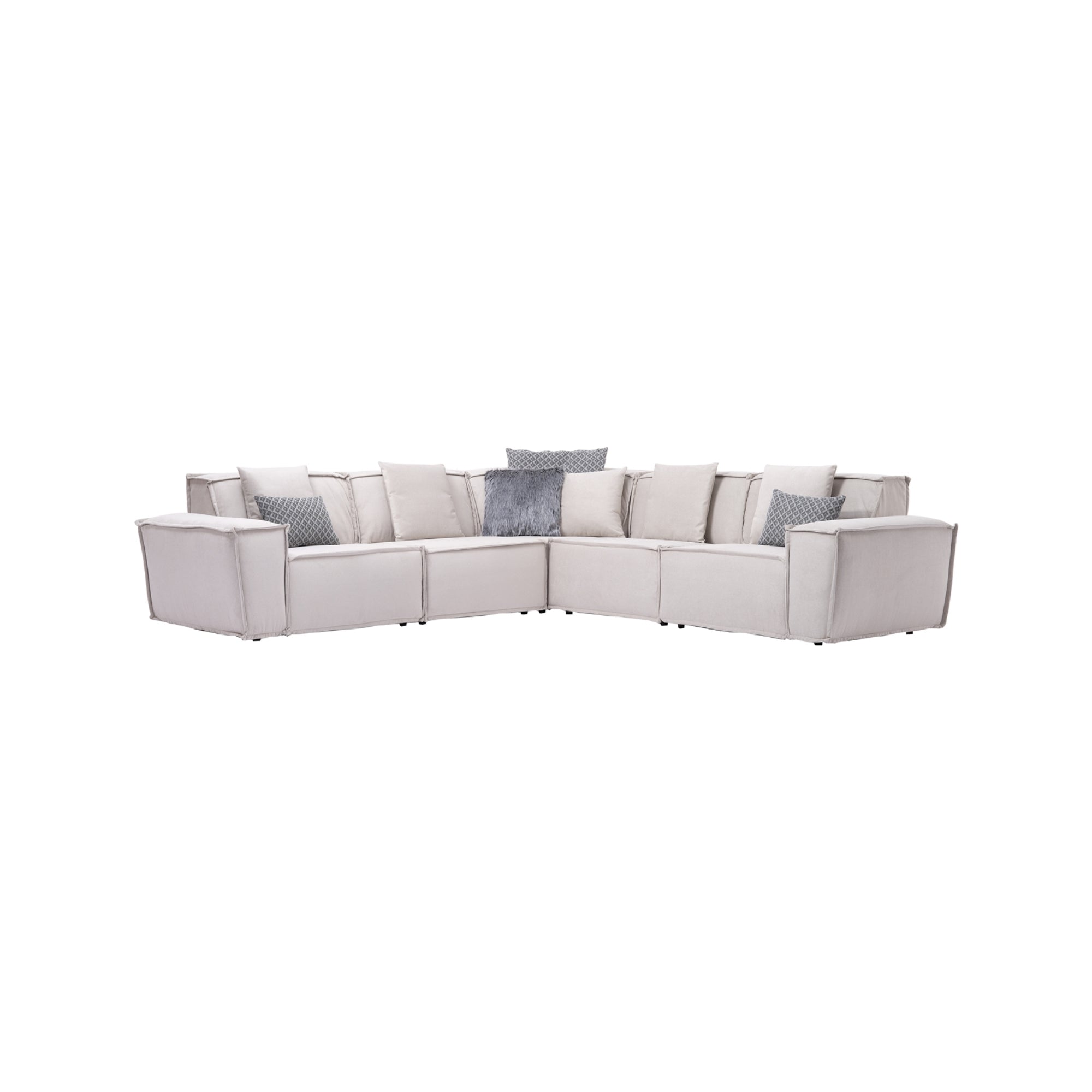 Padova Sectional With Ottoman Cream