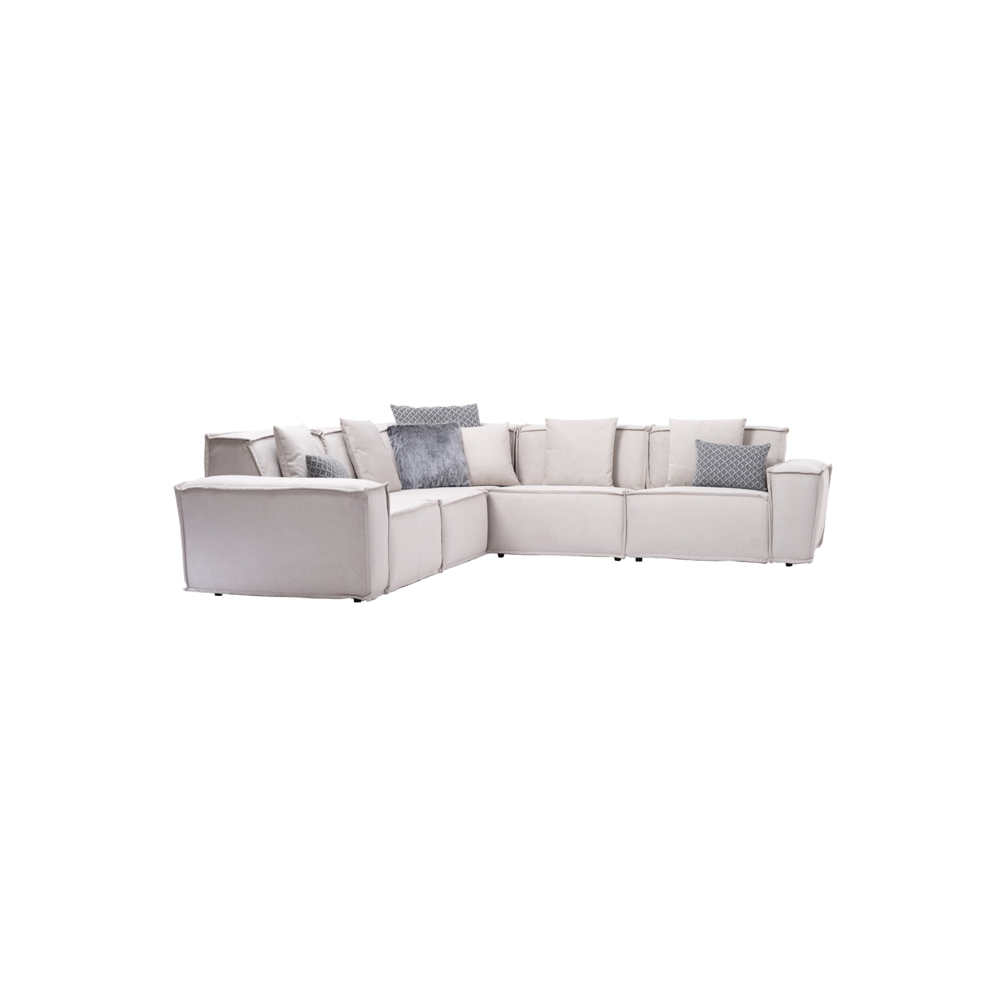 Padova Sectional With Ottoman Cream