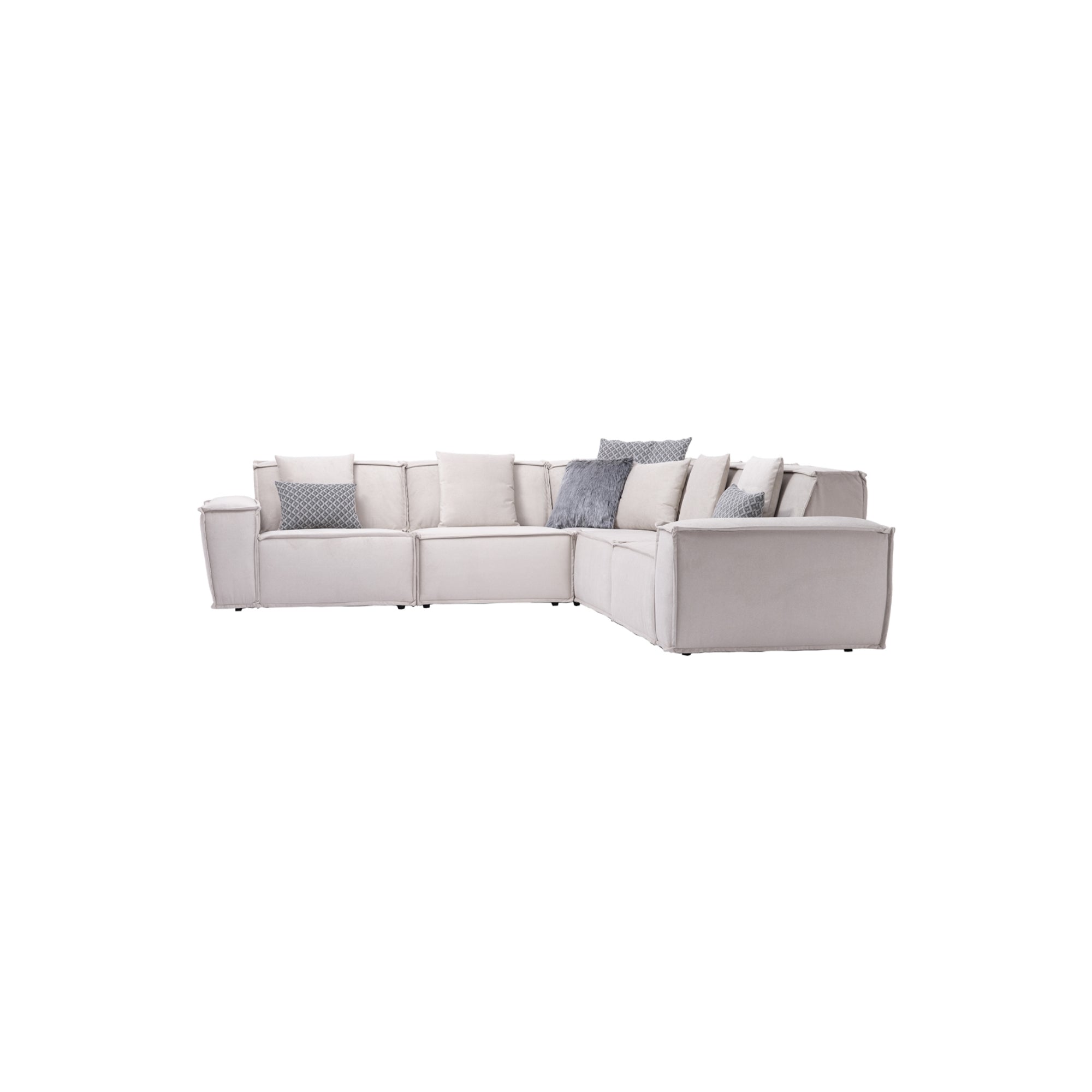 Padova Sectional With Ottoman Cream