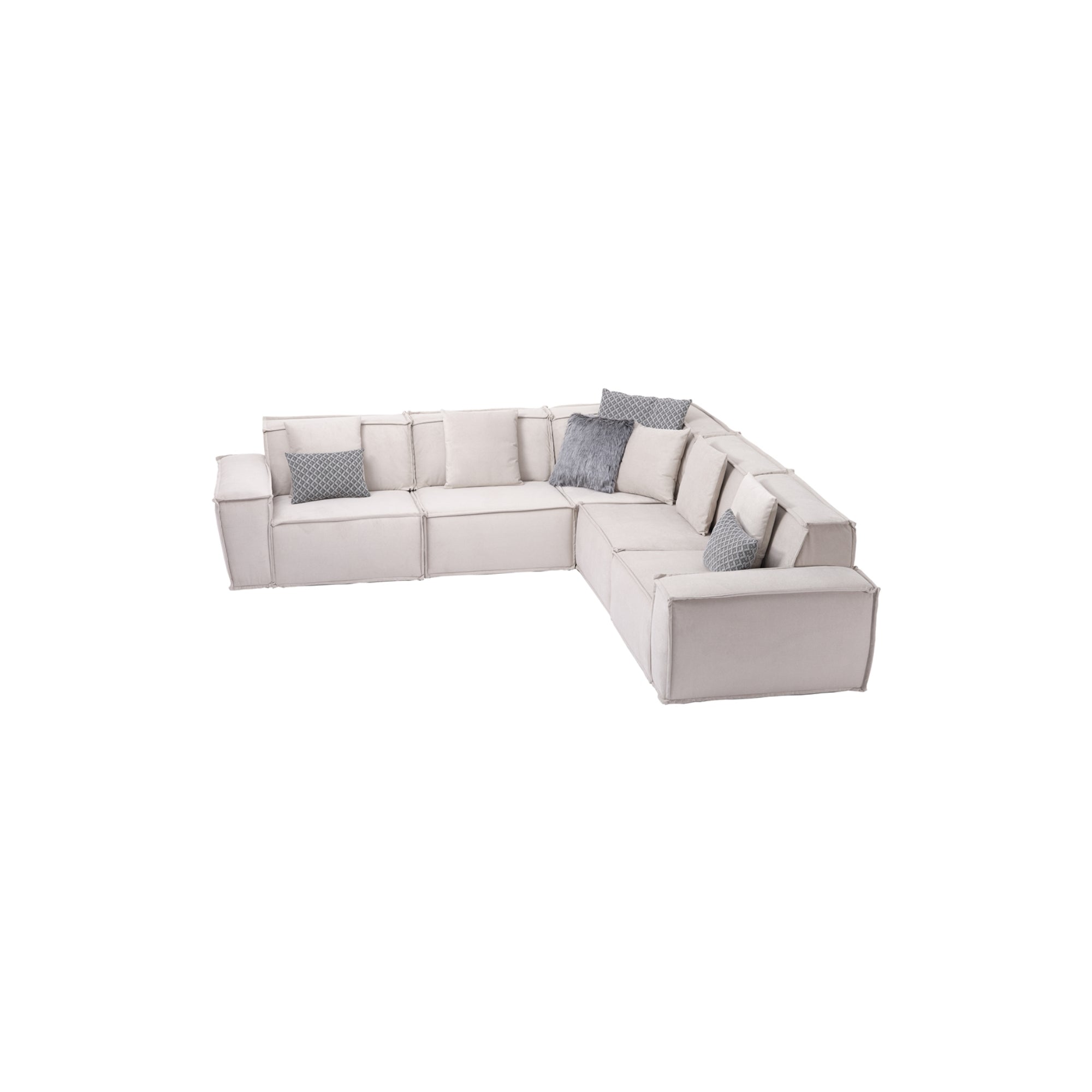 Padova Sectional With Ottoman Cream