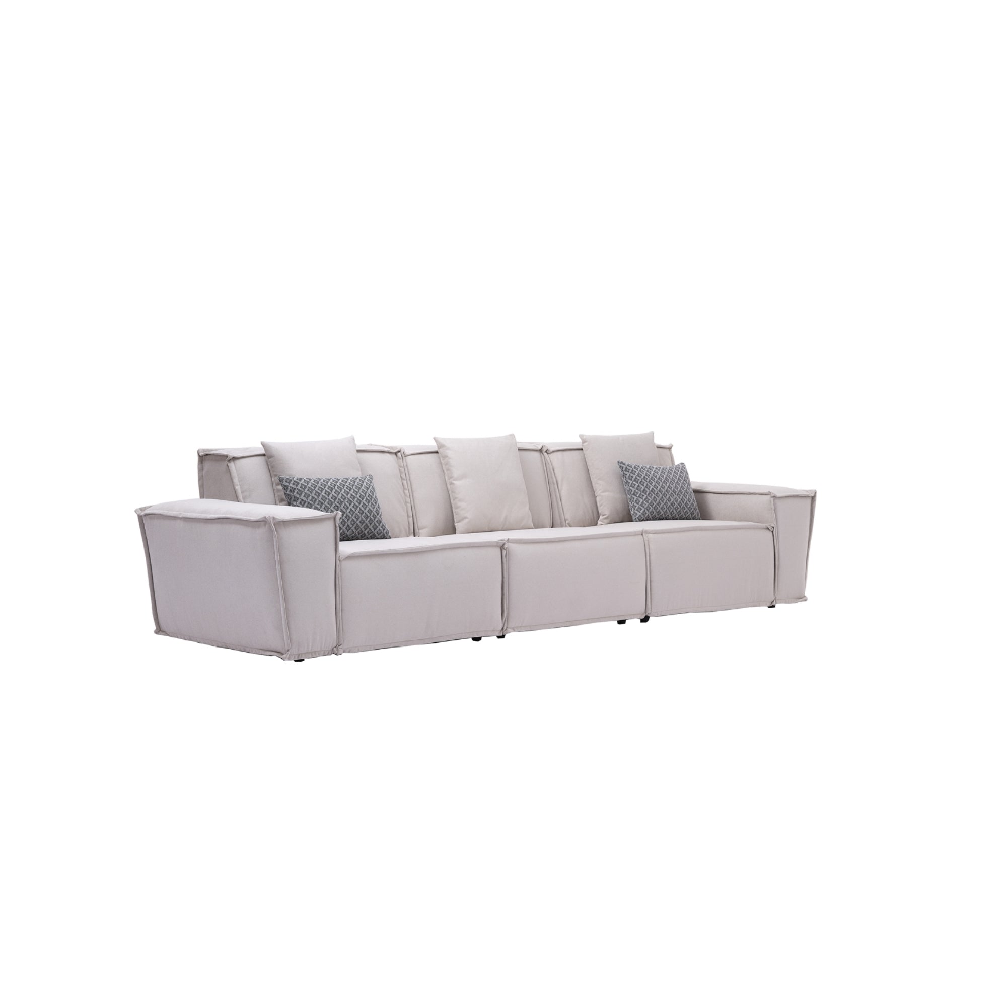 Padova Sectional With Ottoman Cream