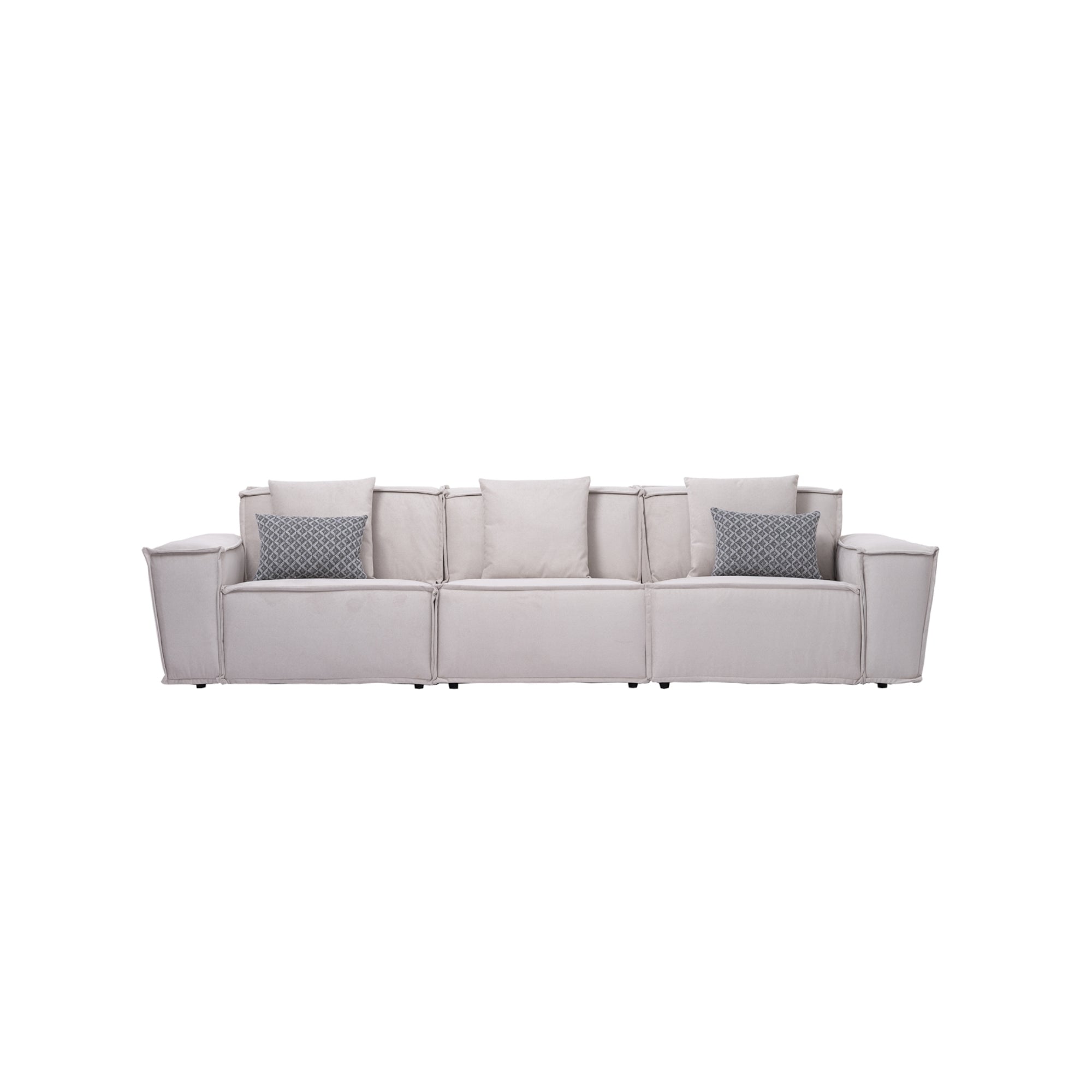 Padova Sectional With Ottoman Cream