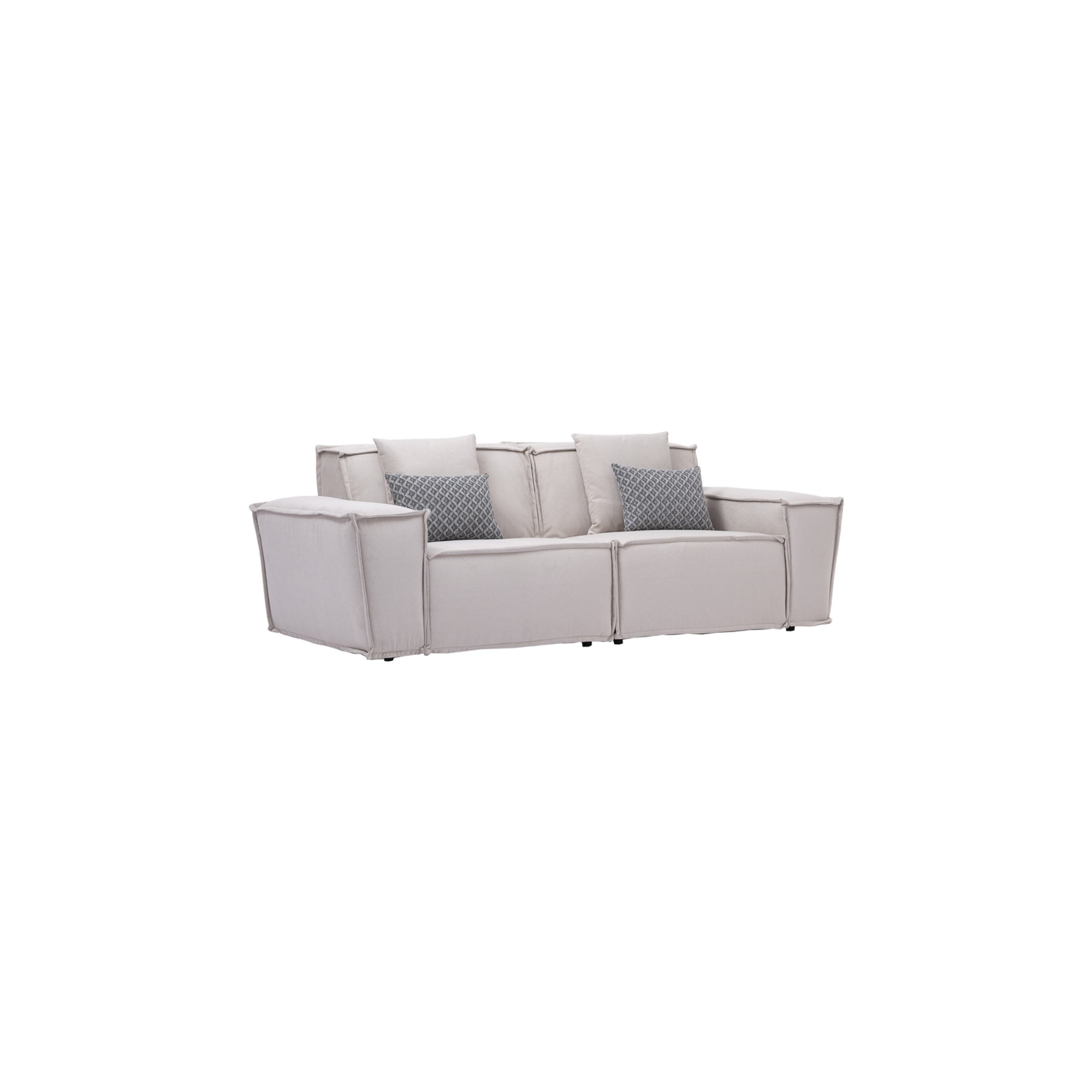 Padova Sectional With Ottoman Cream