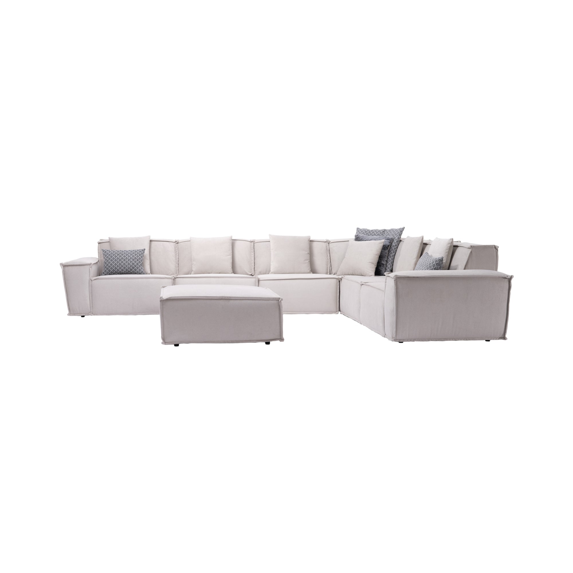 Padova Sectional With Ottoman Cream