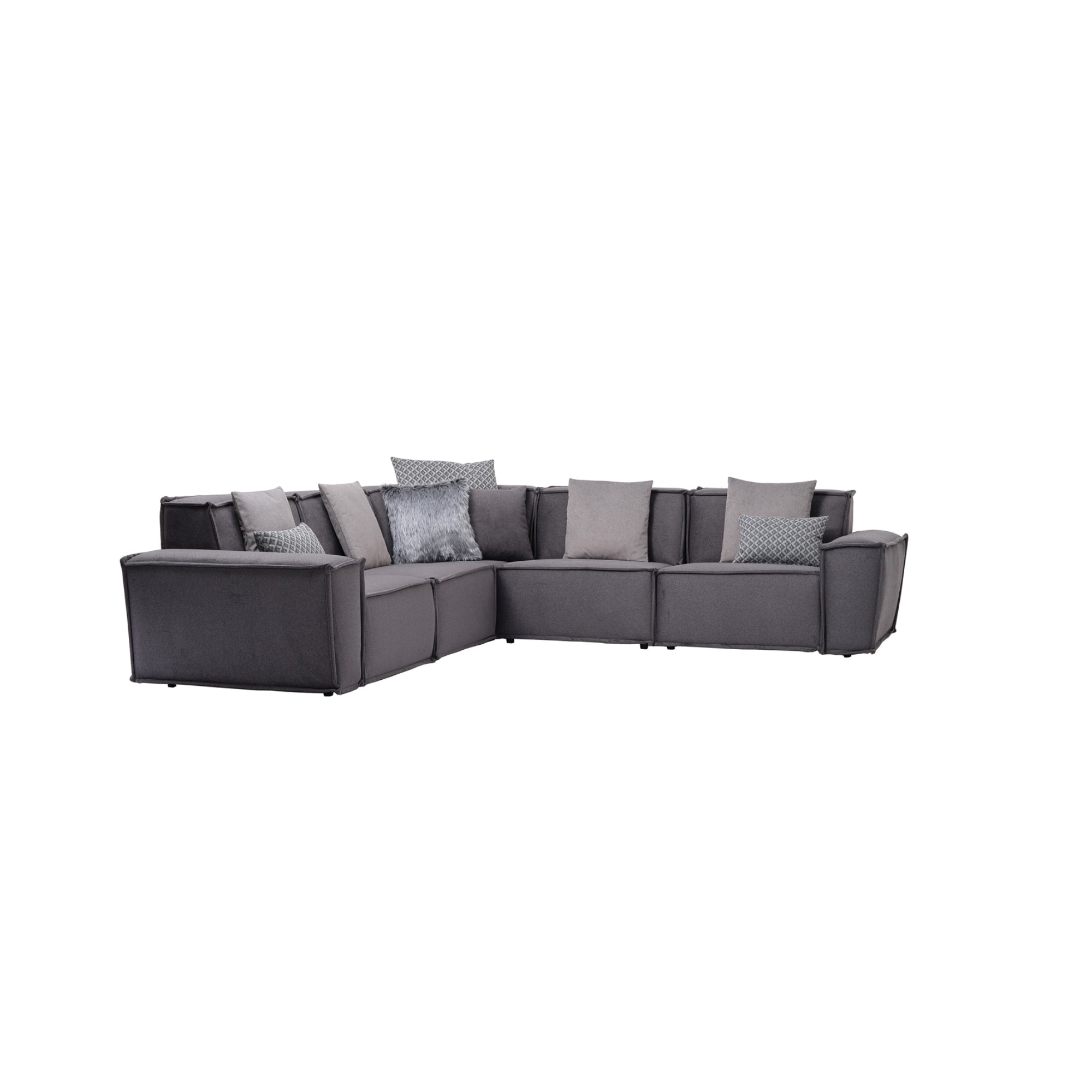 Padova Sectional With Ottoman Grey