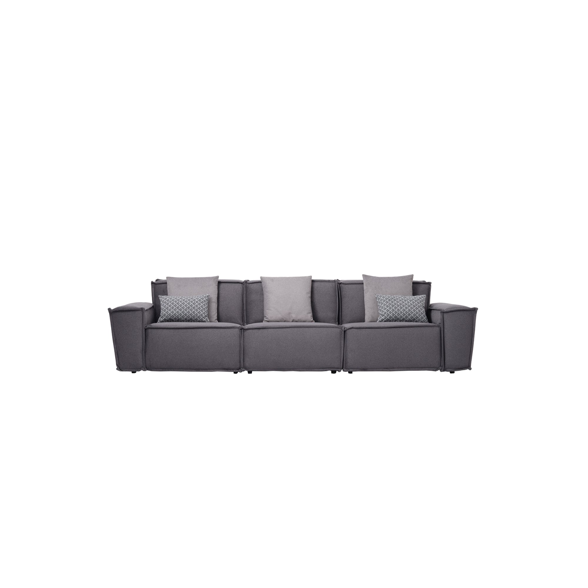 Padova Sectional With Ottoman Grey