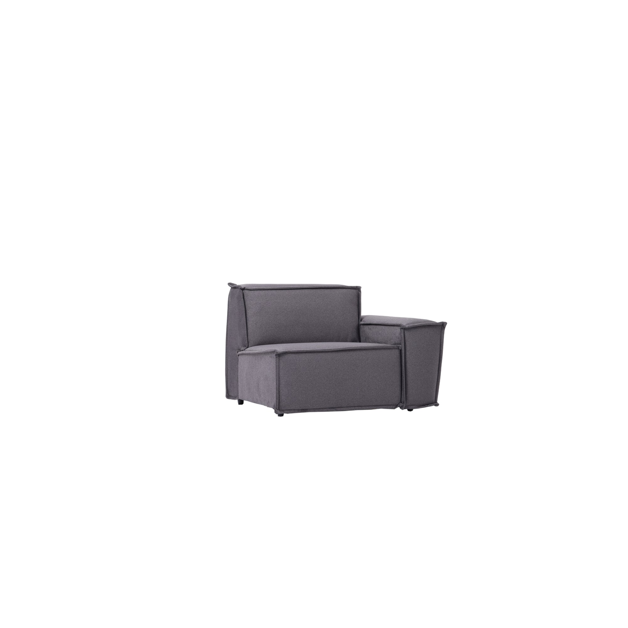 Padova Sectional With Ottoman Grey