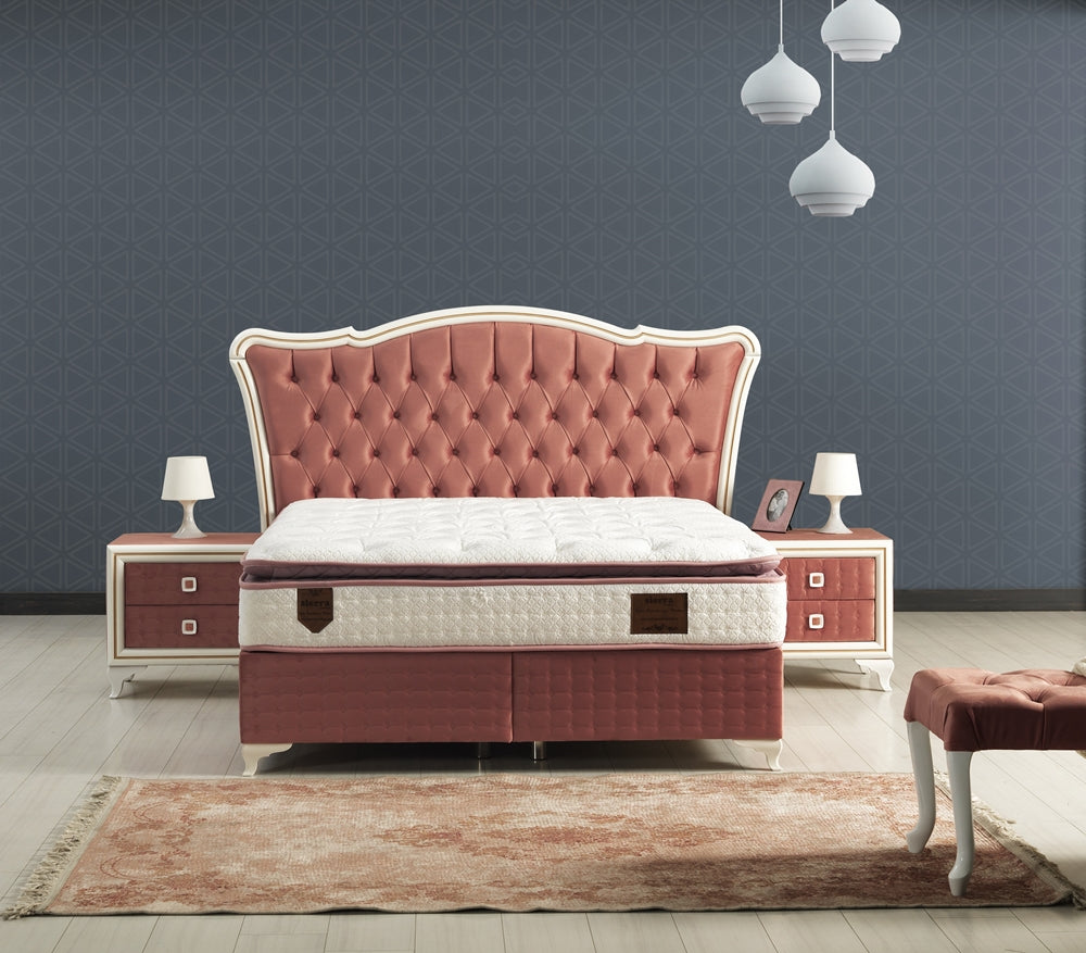 Royal King Storage Bed With Headboard Pink
