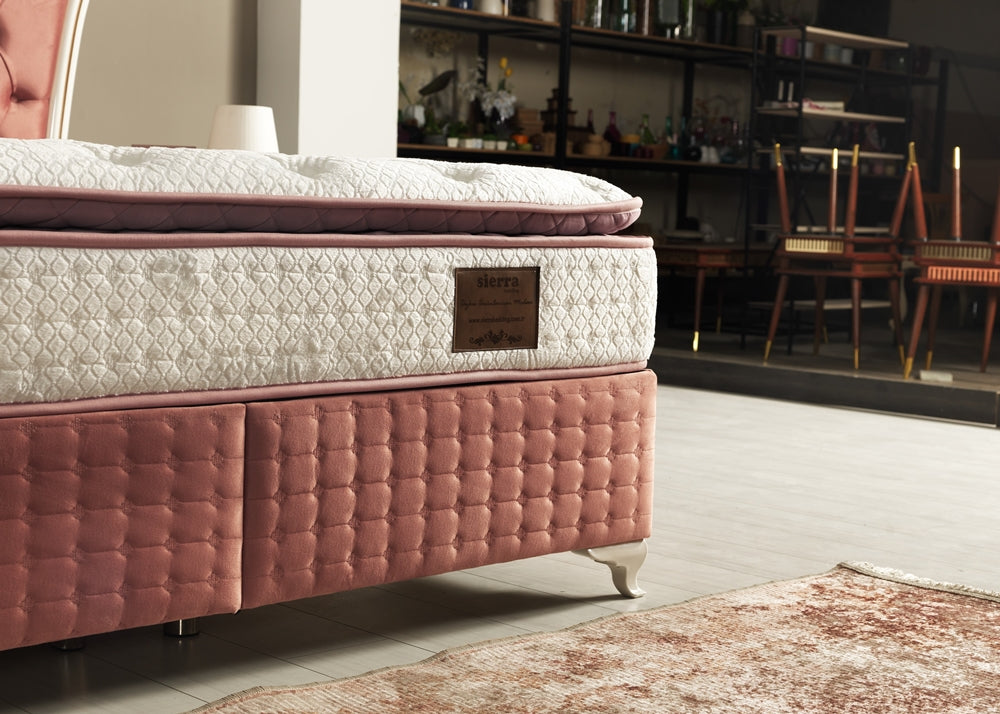 Royal King Storage Bed With Headboard Pink