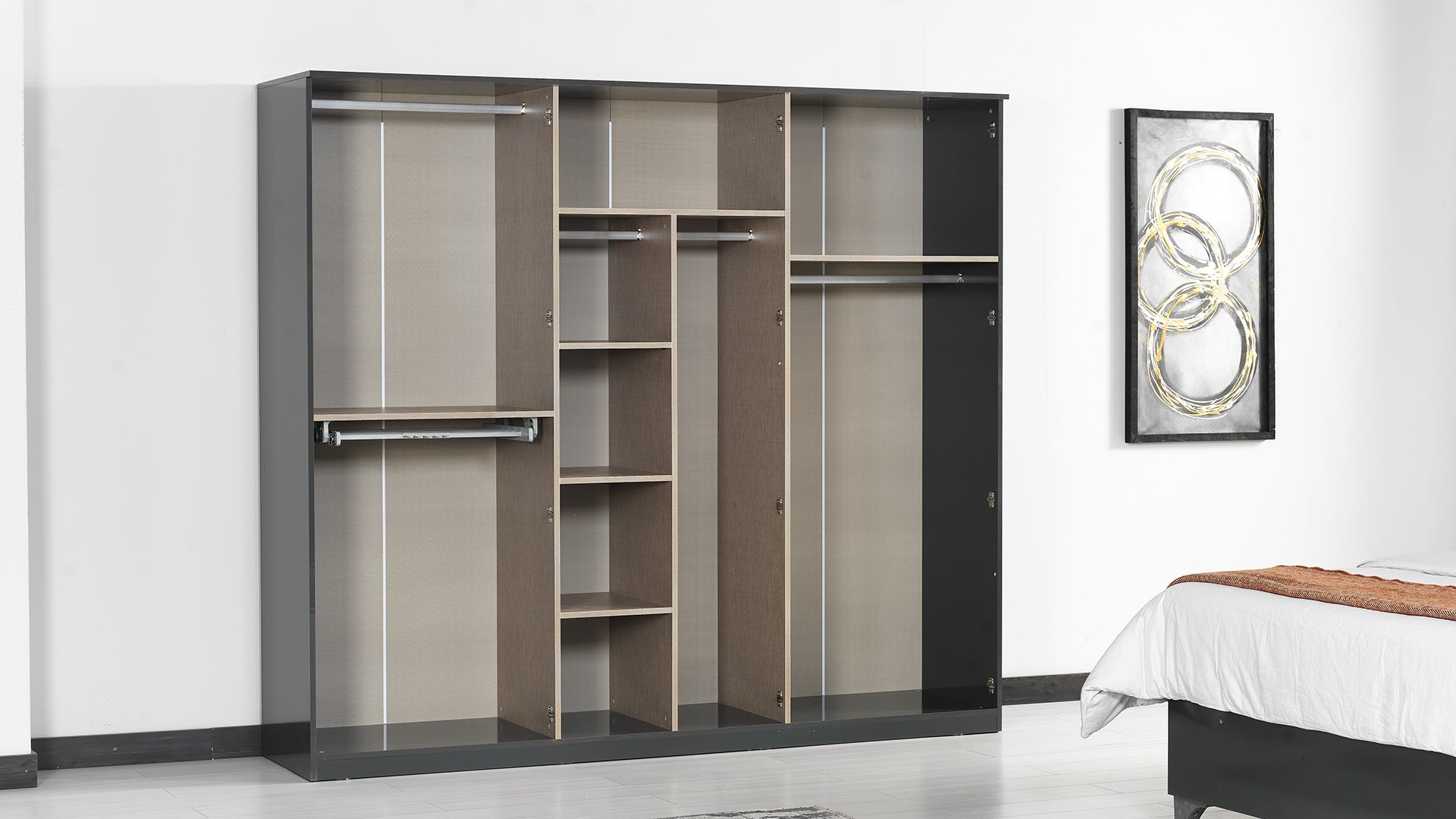 Tokyo Bedroom (Queen Storage Bed With Headboard & Dresser With Mirror & 2 Nightstand)