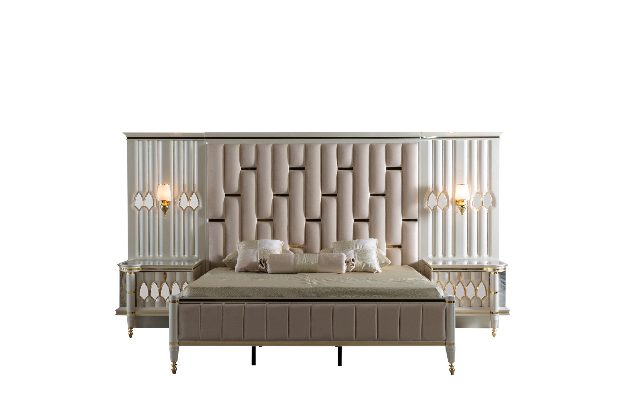 Diamond Nightstand With Back Panel