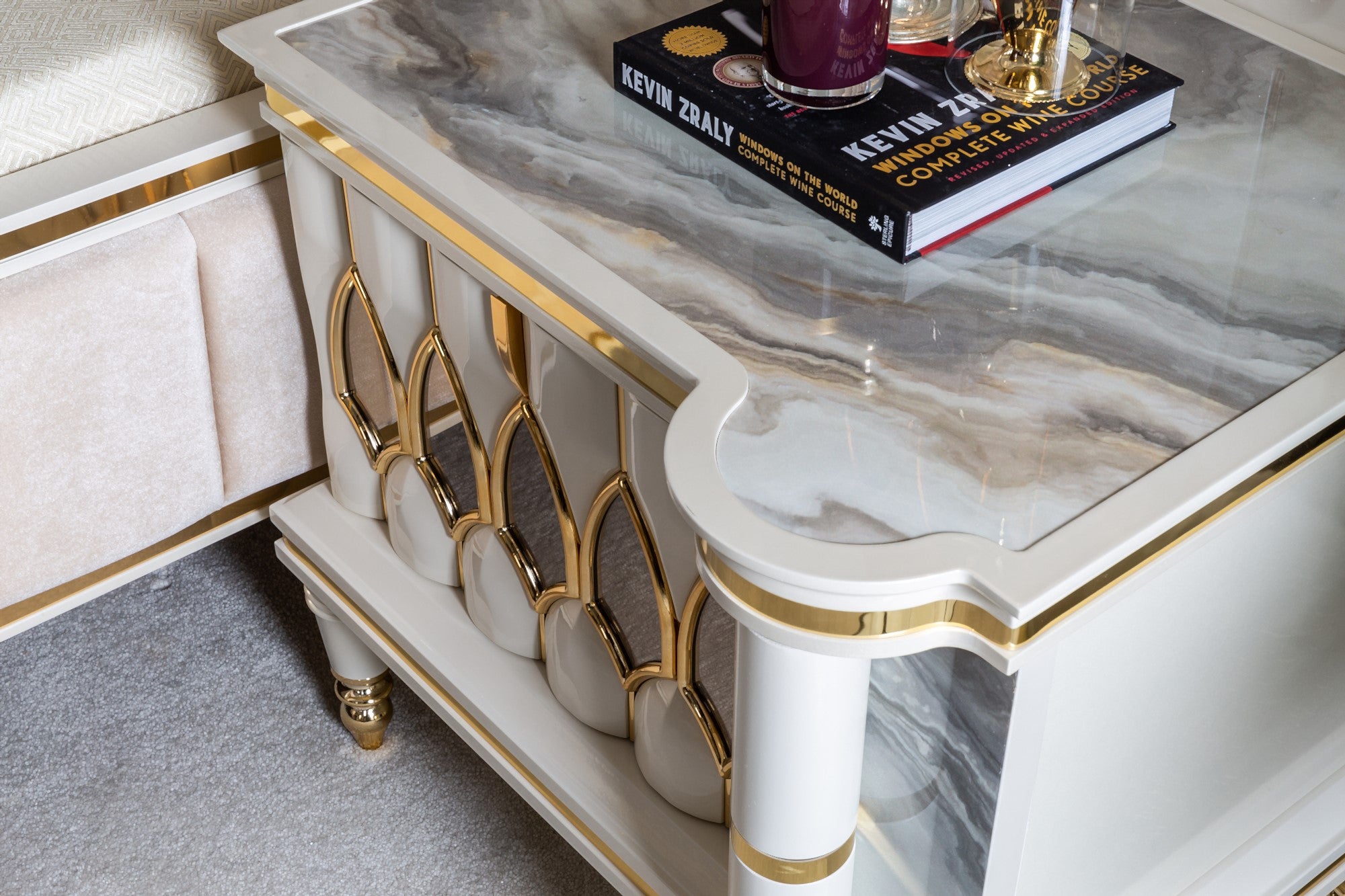 Diamond Nightstand With Back Panel