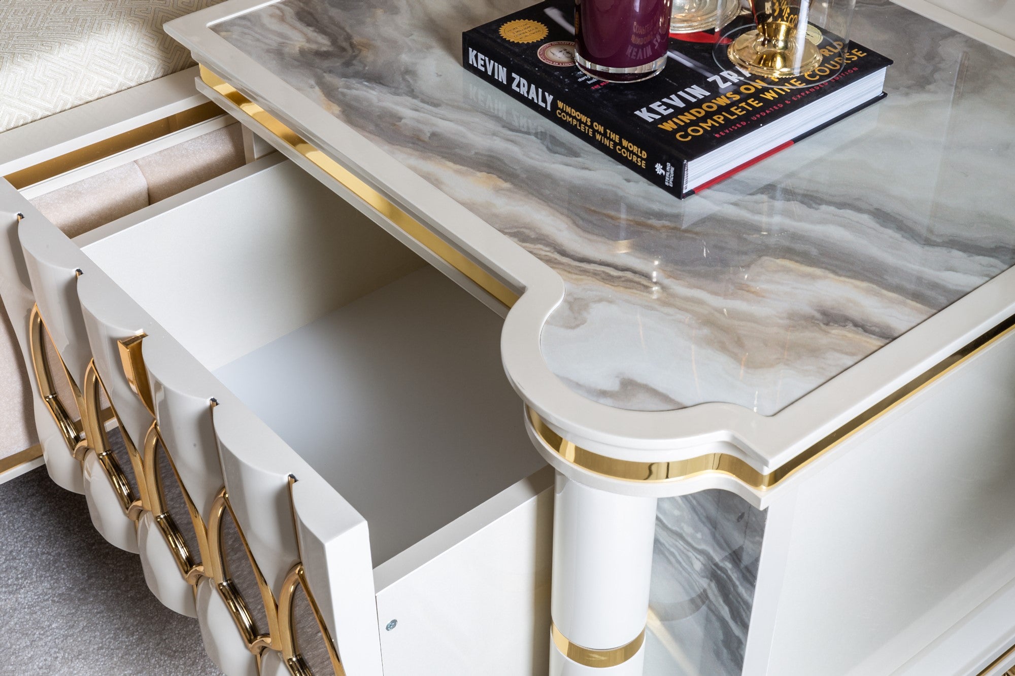 Diamond Nightstand With Back Panel
