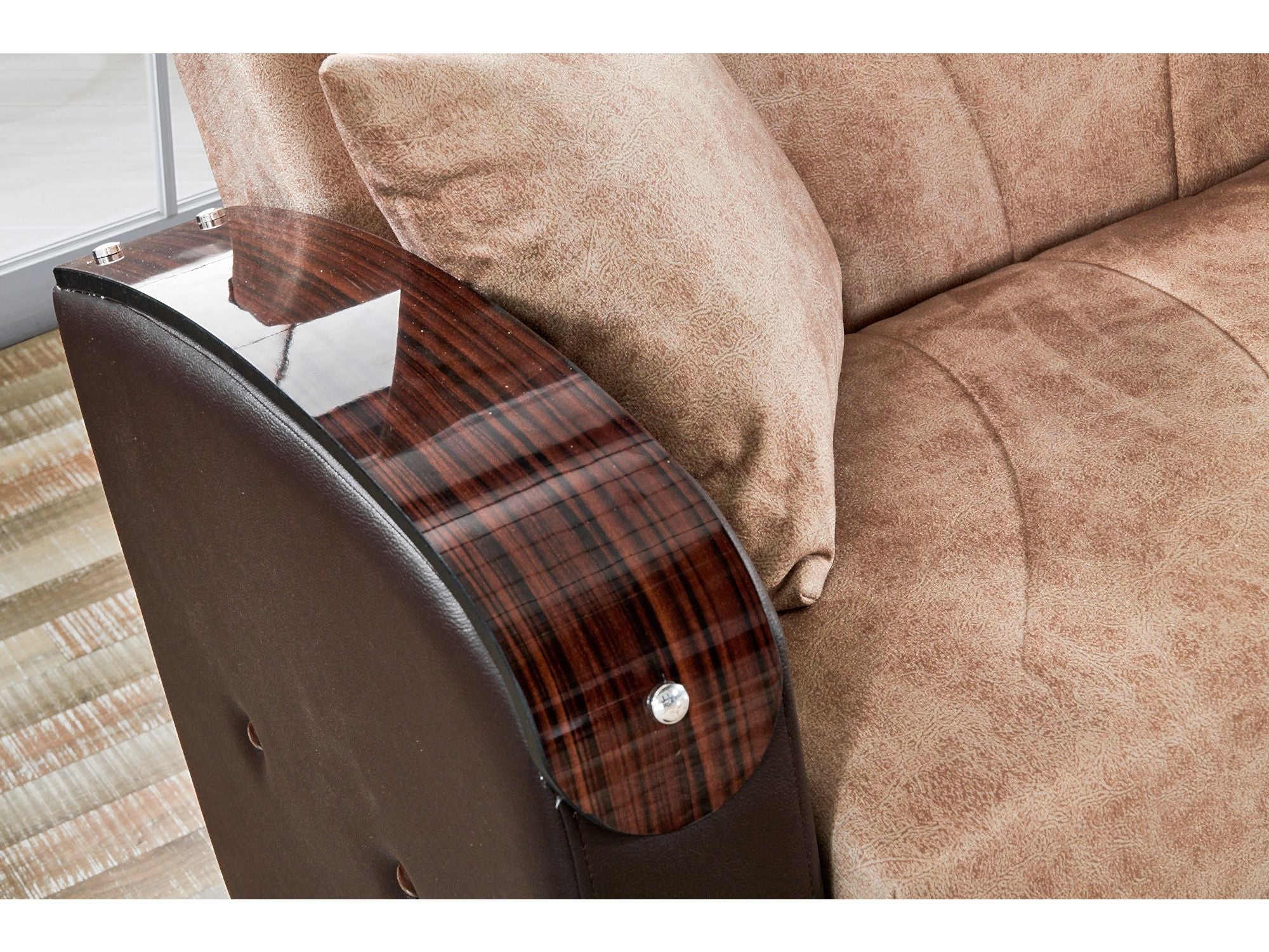 Senem Convertible Livingroom (2 Sofa & 2 Chair) Light Brown
