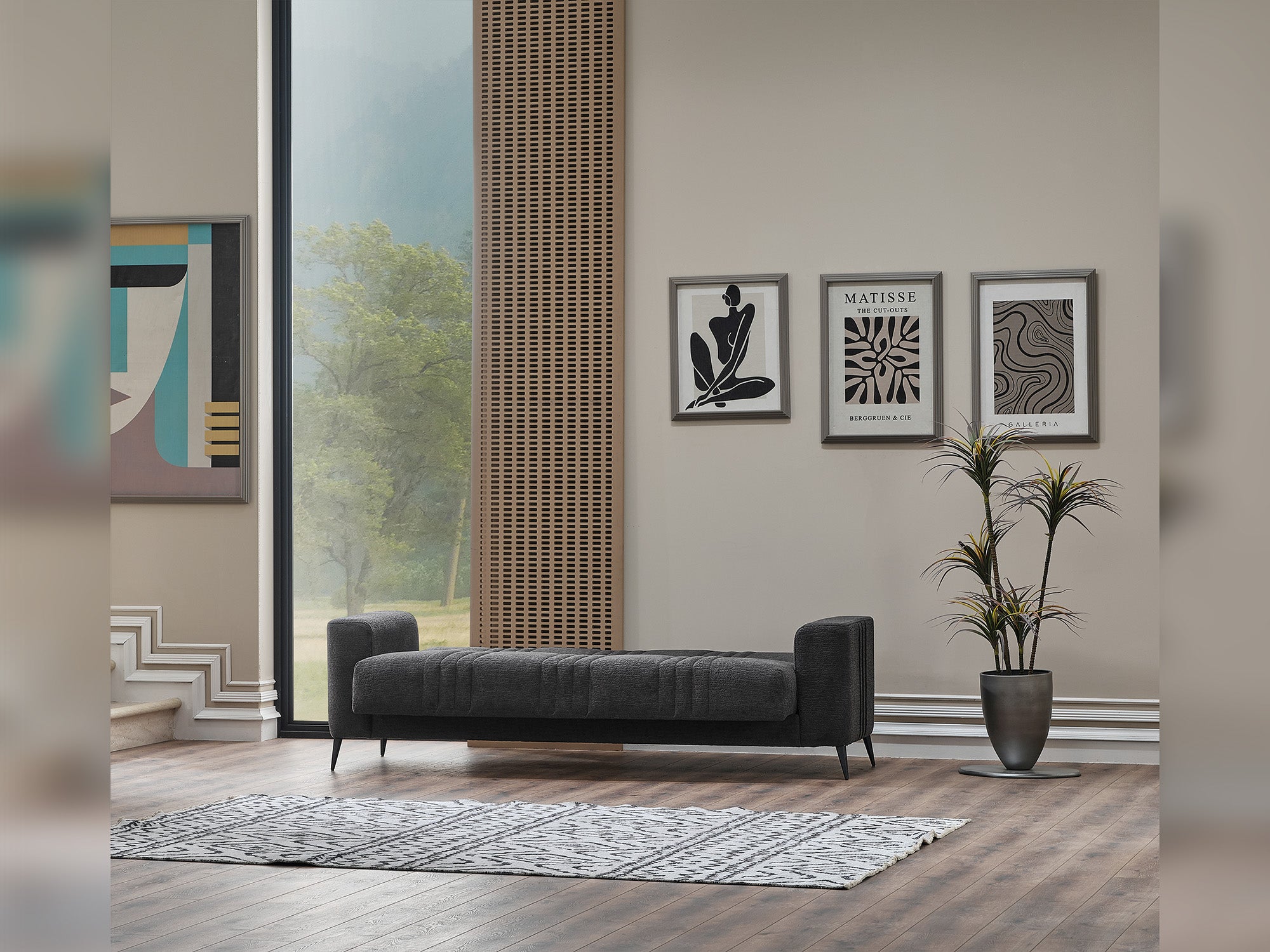 Adela 3-pieces (Sofa & Loveseat & Chair) Livingroom Set Anthracite