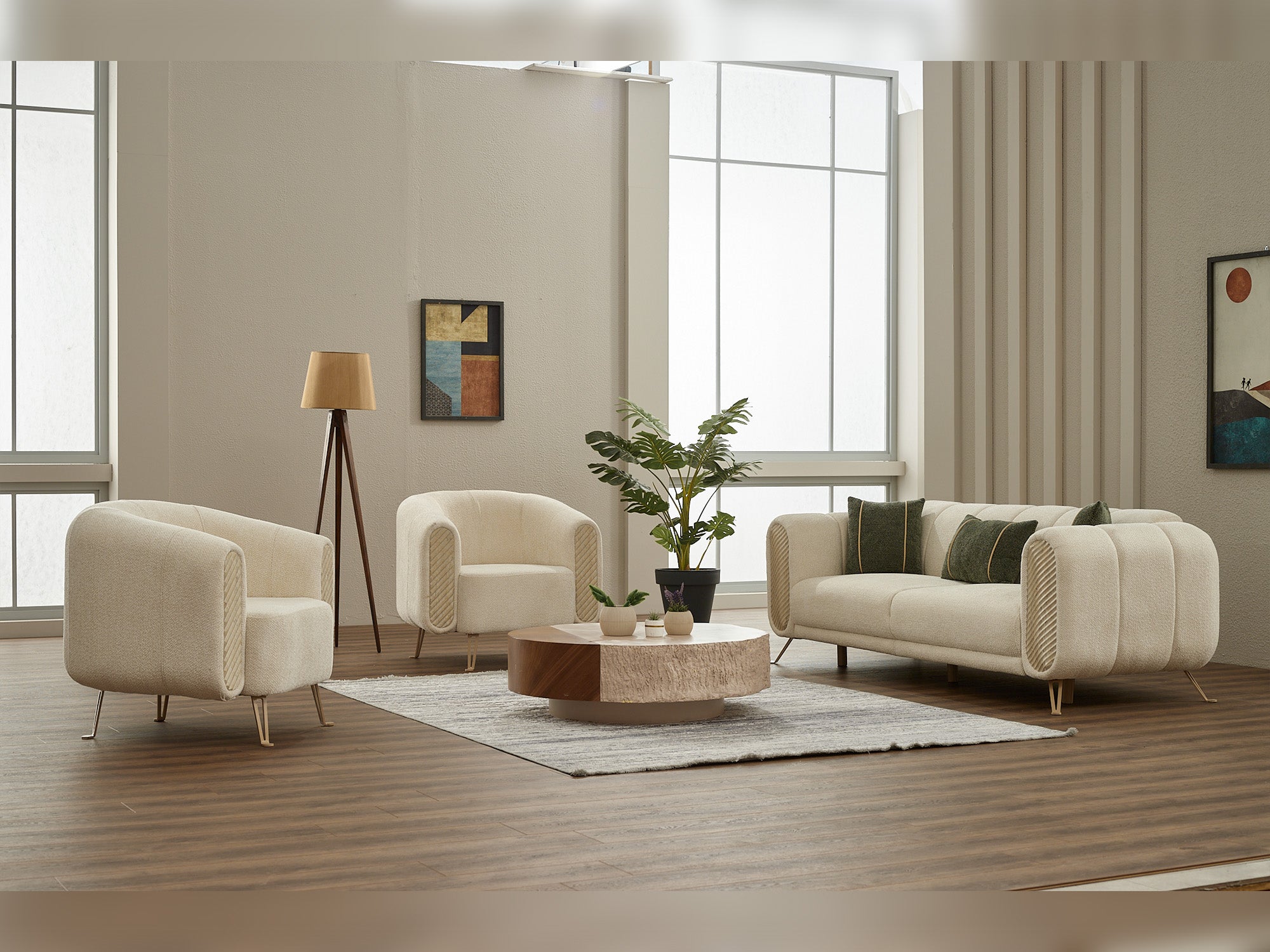 Alfa 3-pieces (Sofa & Loveseat & Chair) Livingroom Set