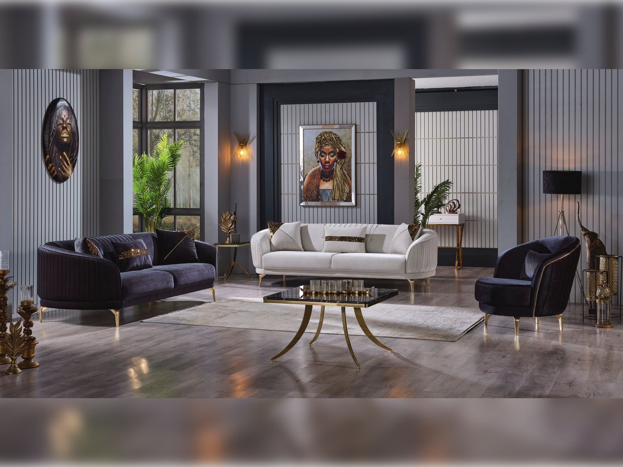 Anka Stationary Livingroom Set (2 Sofa & 2 Chair)