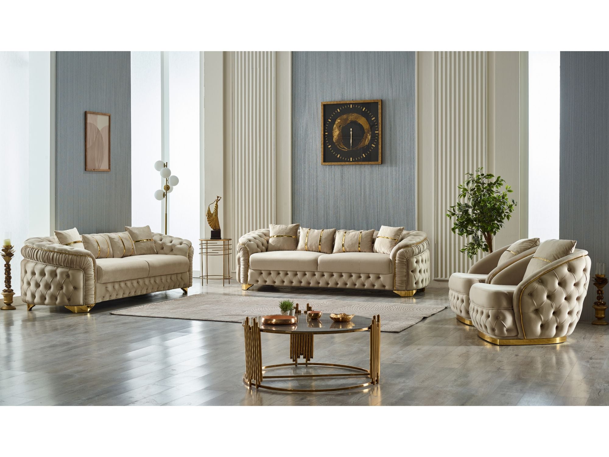 Arizona Stationary Sofa Beige