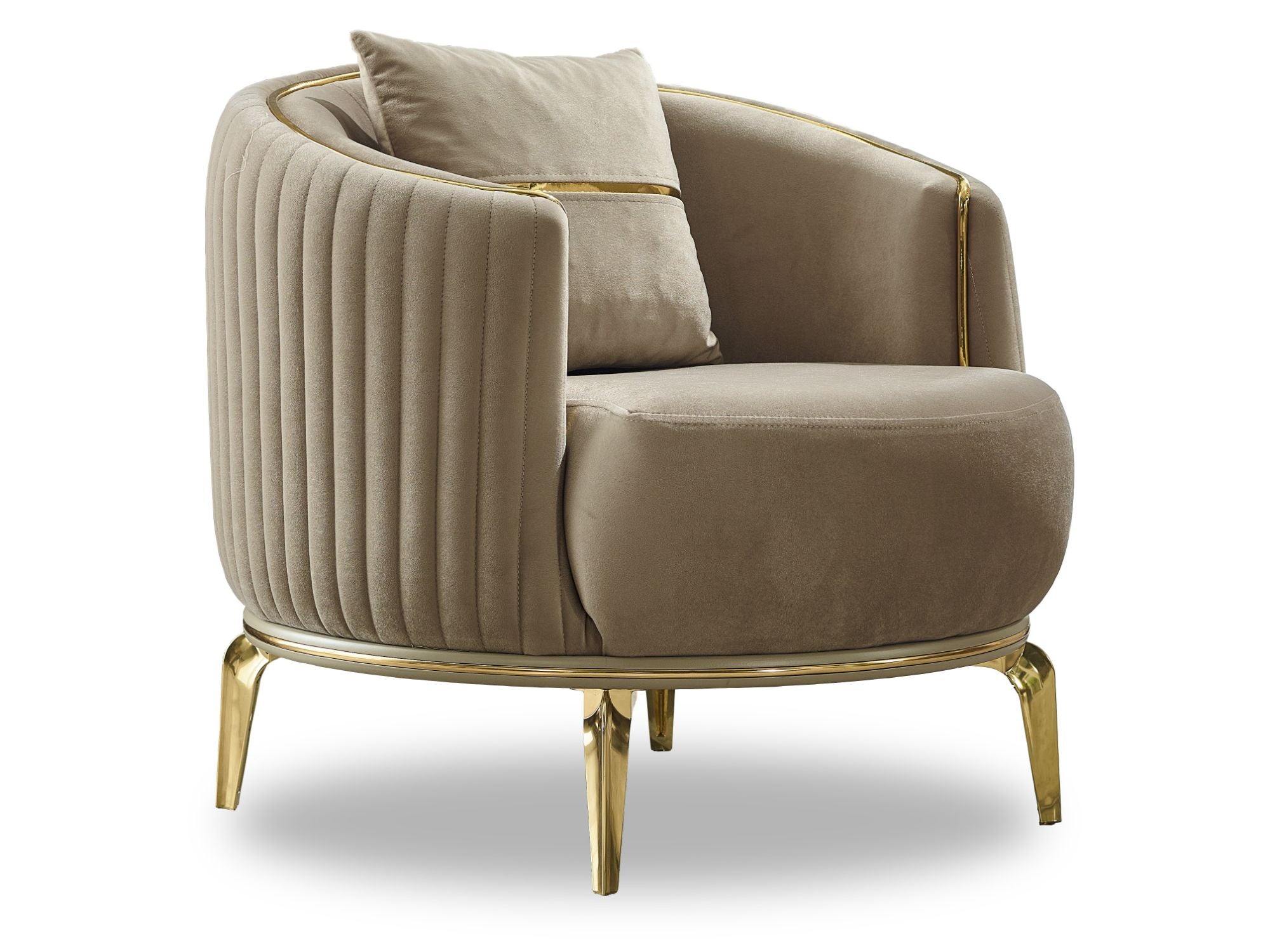Armoni Chair Beige With Gold Legs