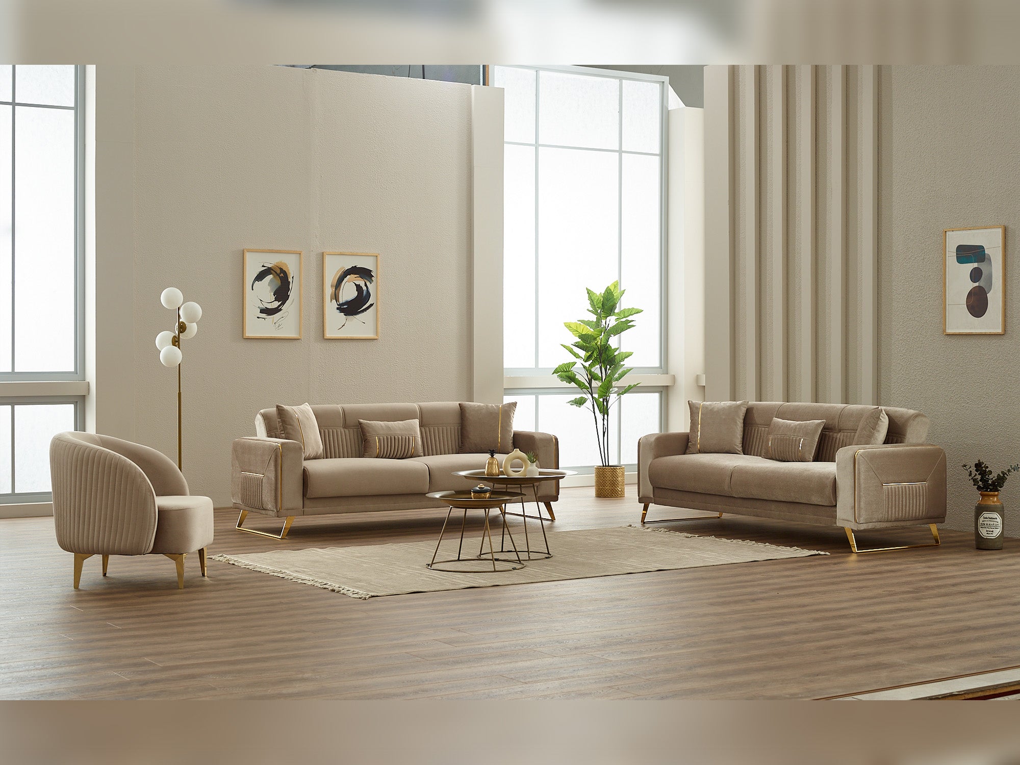 Astera 3-pieces (Sofa & Loveseat & Chair) Livingroom