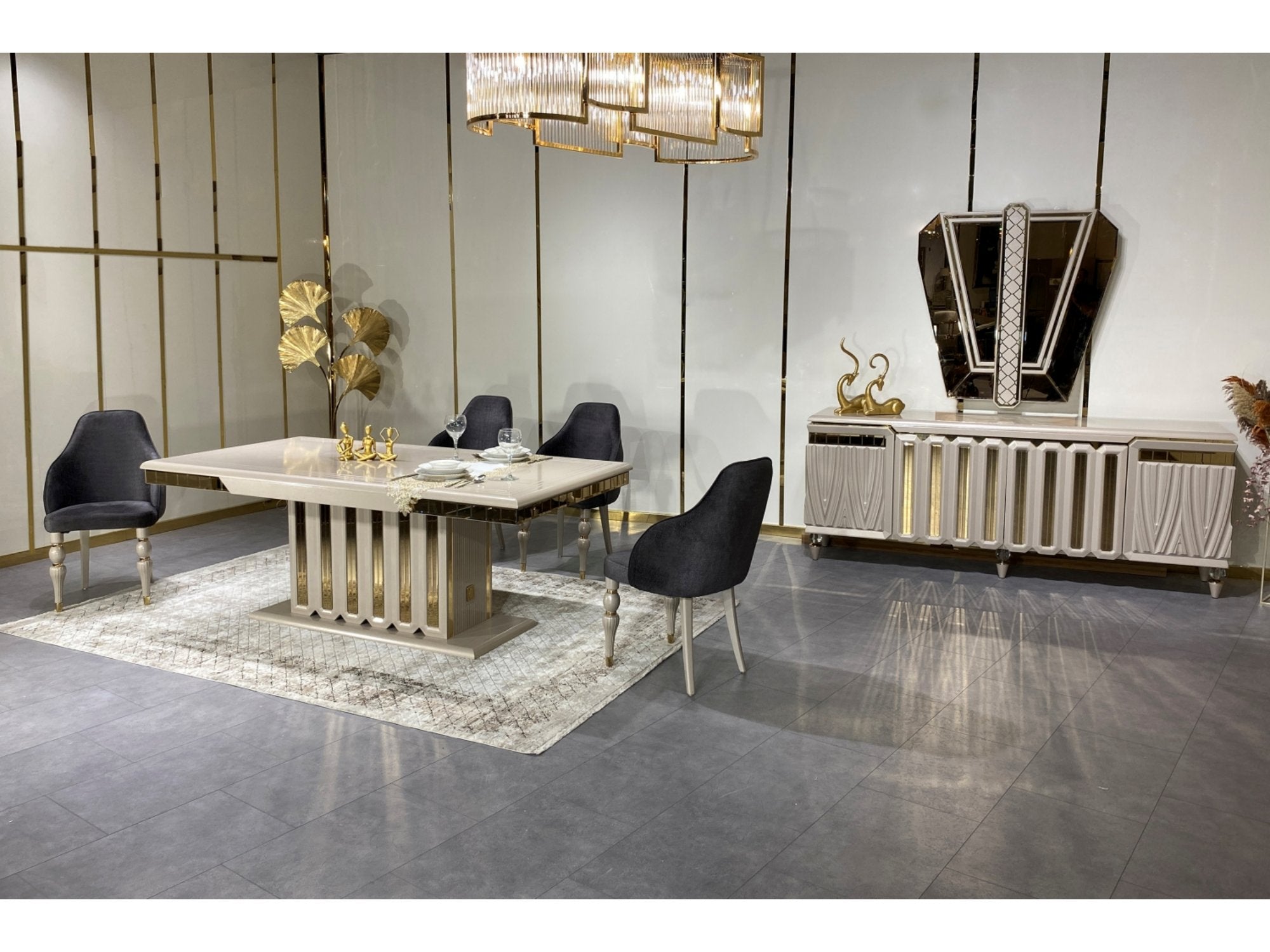 Berlin Diningroom Set (Table & 6 Chair & Console With Mirror)