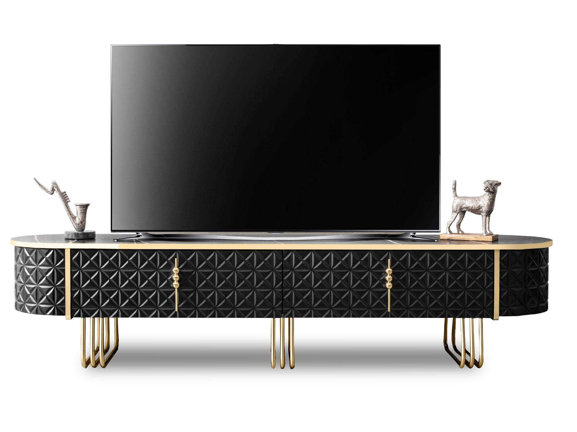 Barcelona Tv Stand Black - Gold