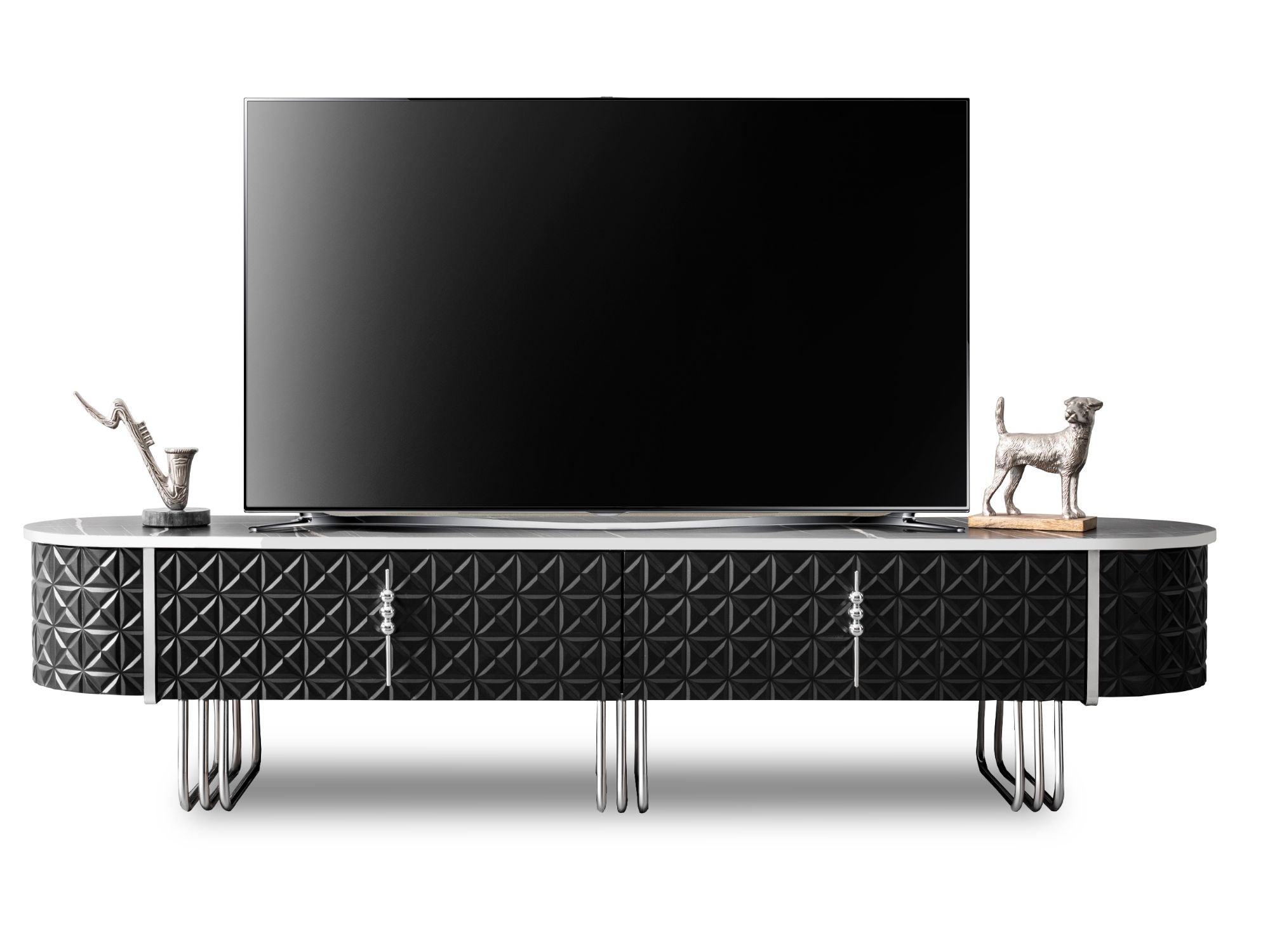 Barcelona Tv Stand Black - Silver