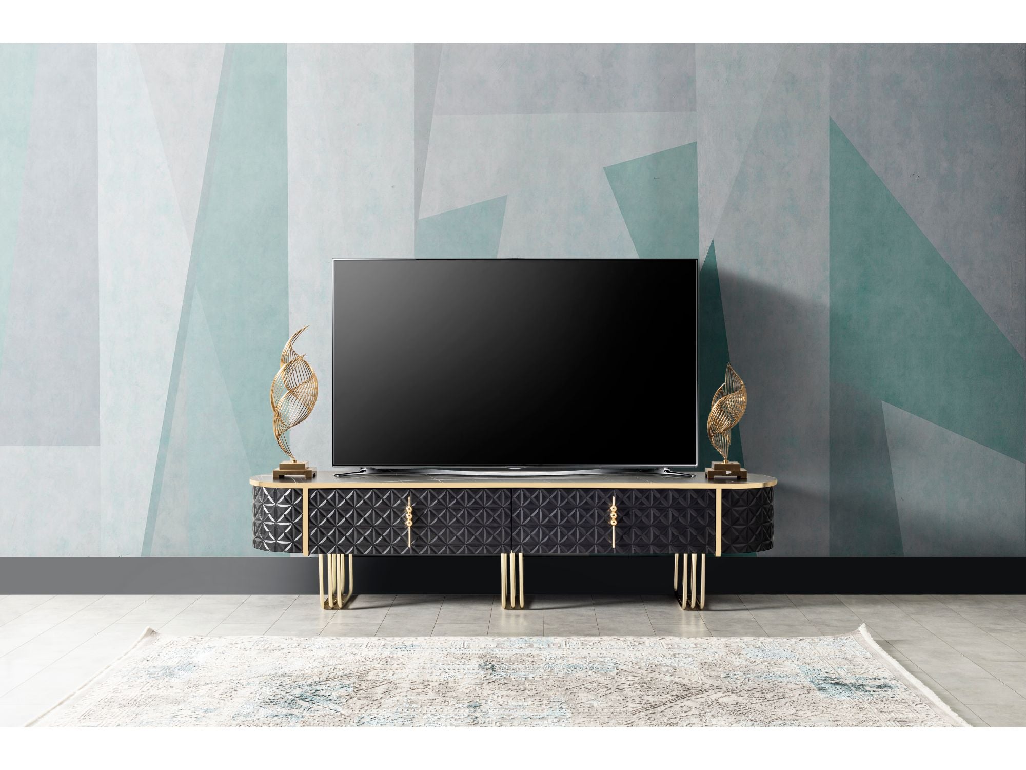 Barcelona Tv Stand Black - Gold