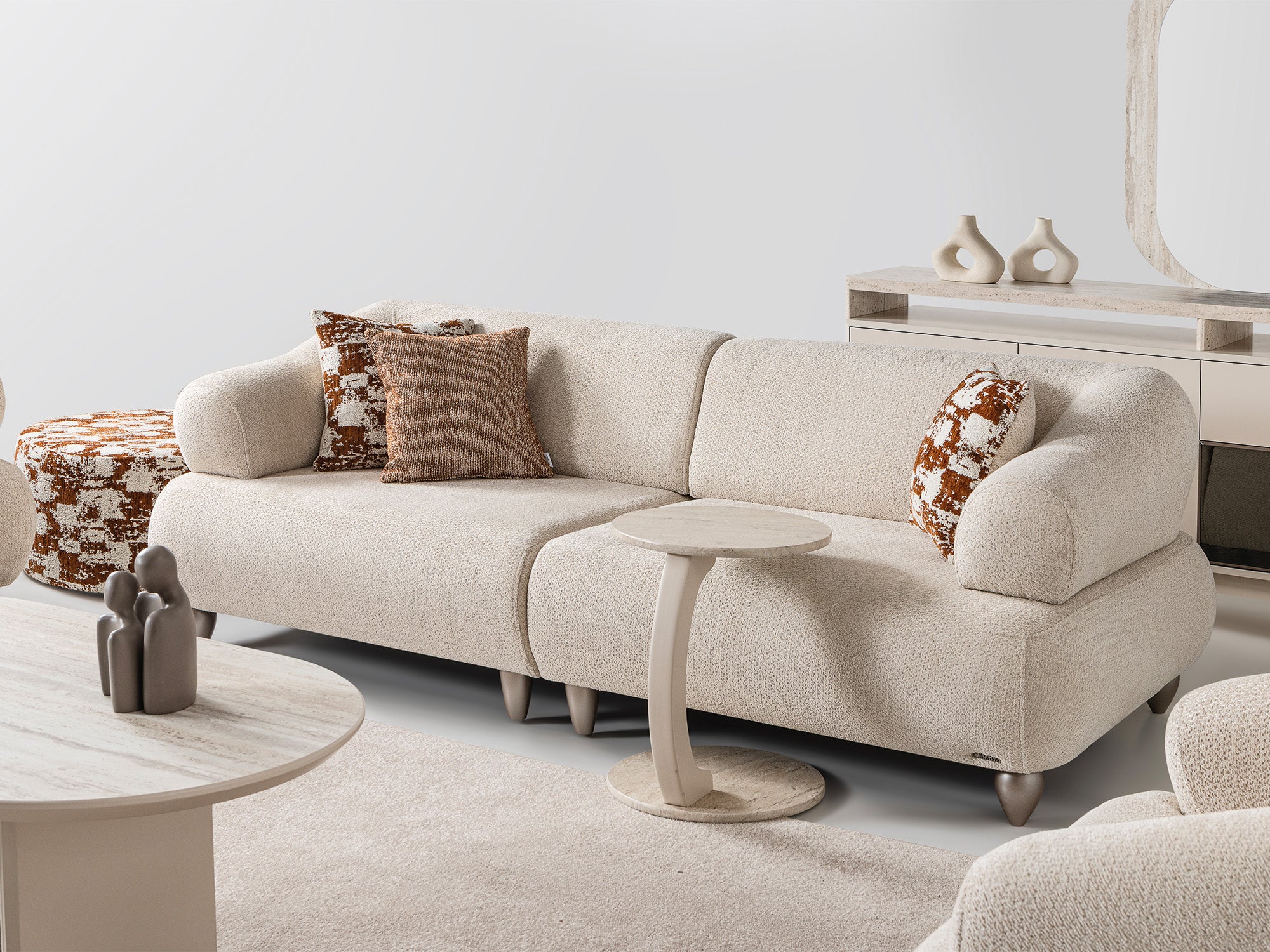 Bern Convertible Sofa Cream