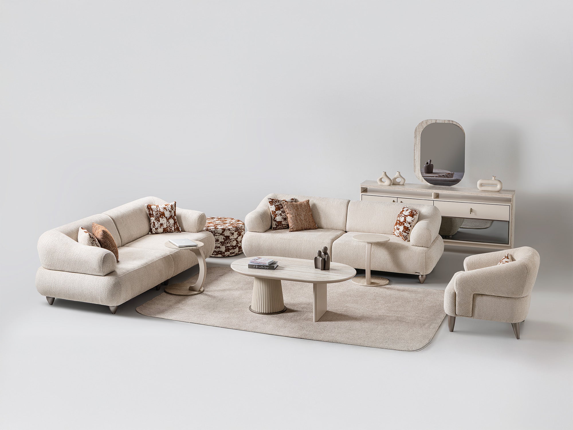 Bern Convertible Loveseat Cream