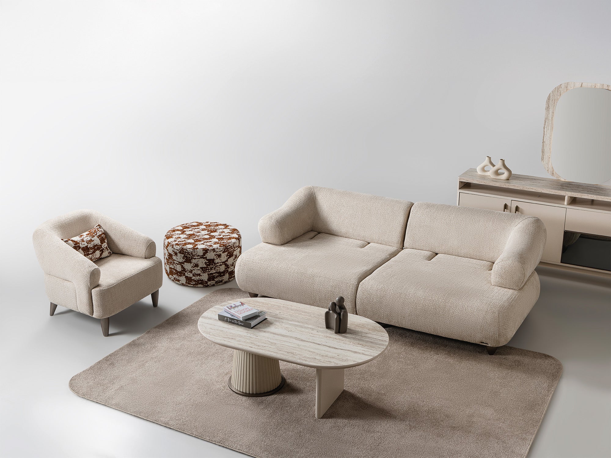Bern Convertible Sofa Cream