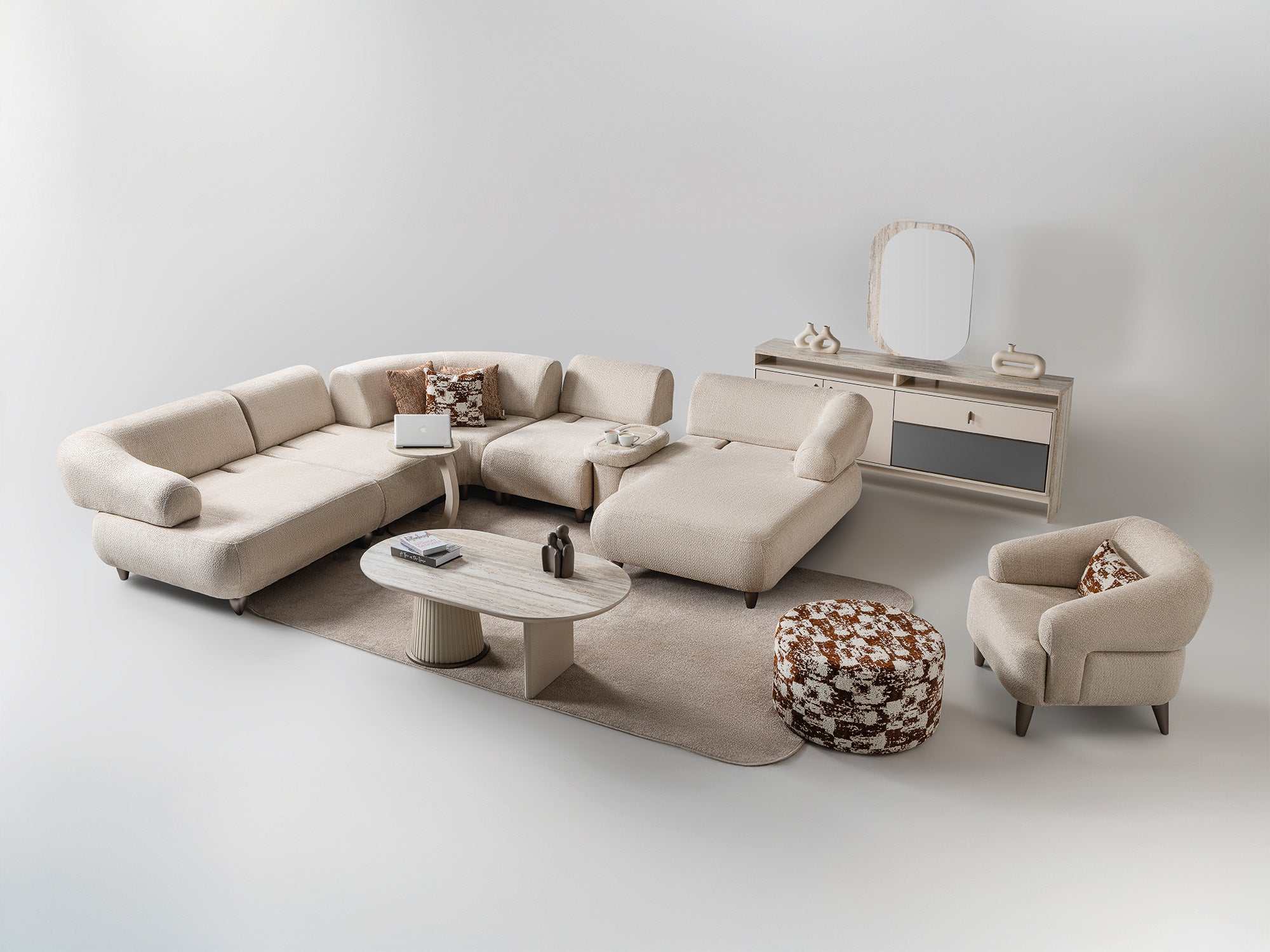 Bern Modular Sectional Sofa Cream