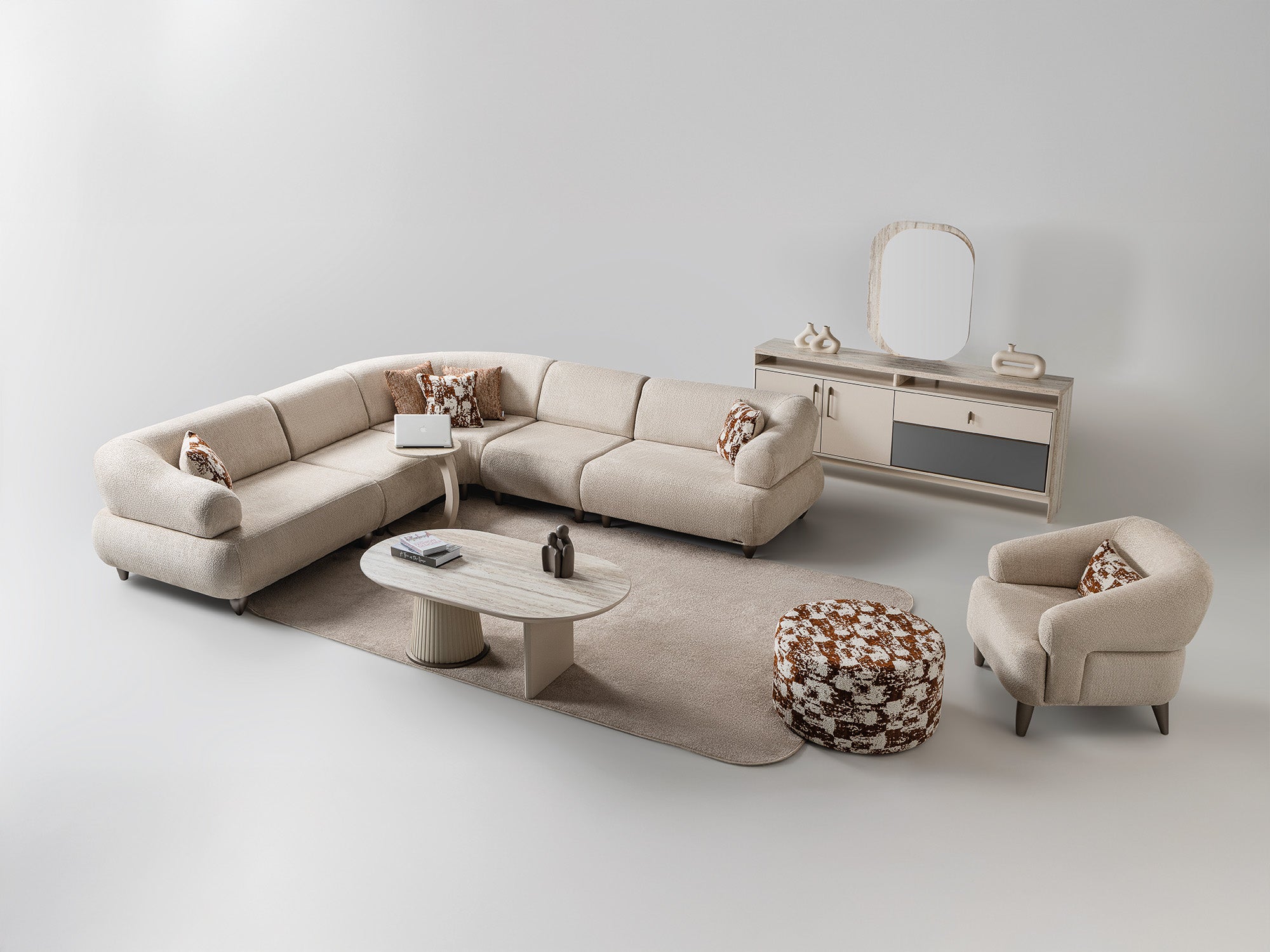 Bern Modular Sectional Sofa Cream