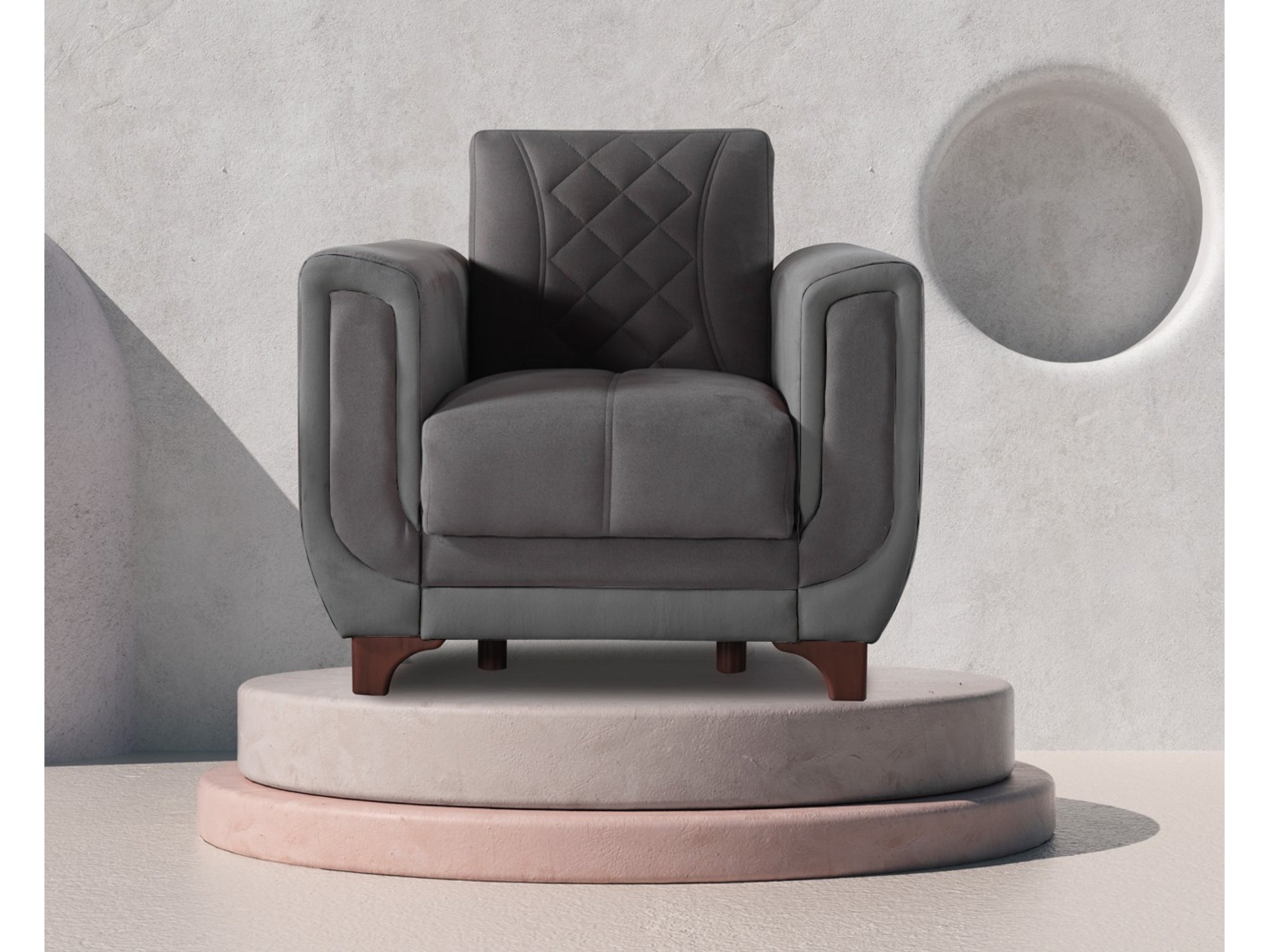 Berre Armchair Plain Grey